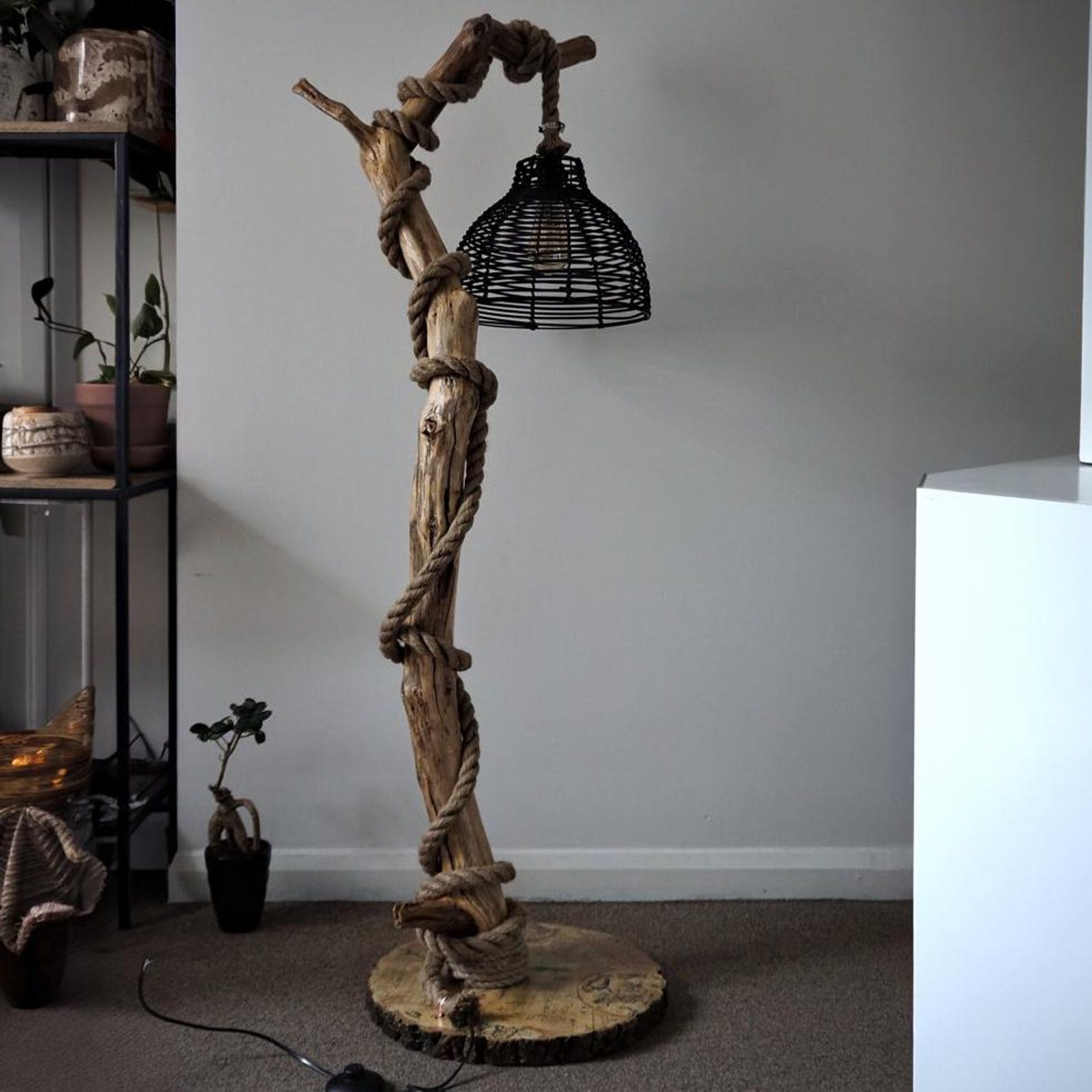 Rustic Home Decor With Handmade Driftwood Floor Lamp And Hanging Light For Living Room And Bedroom SITHLAM014