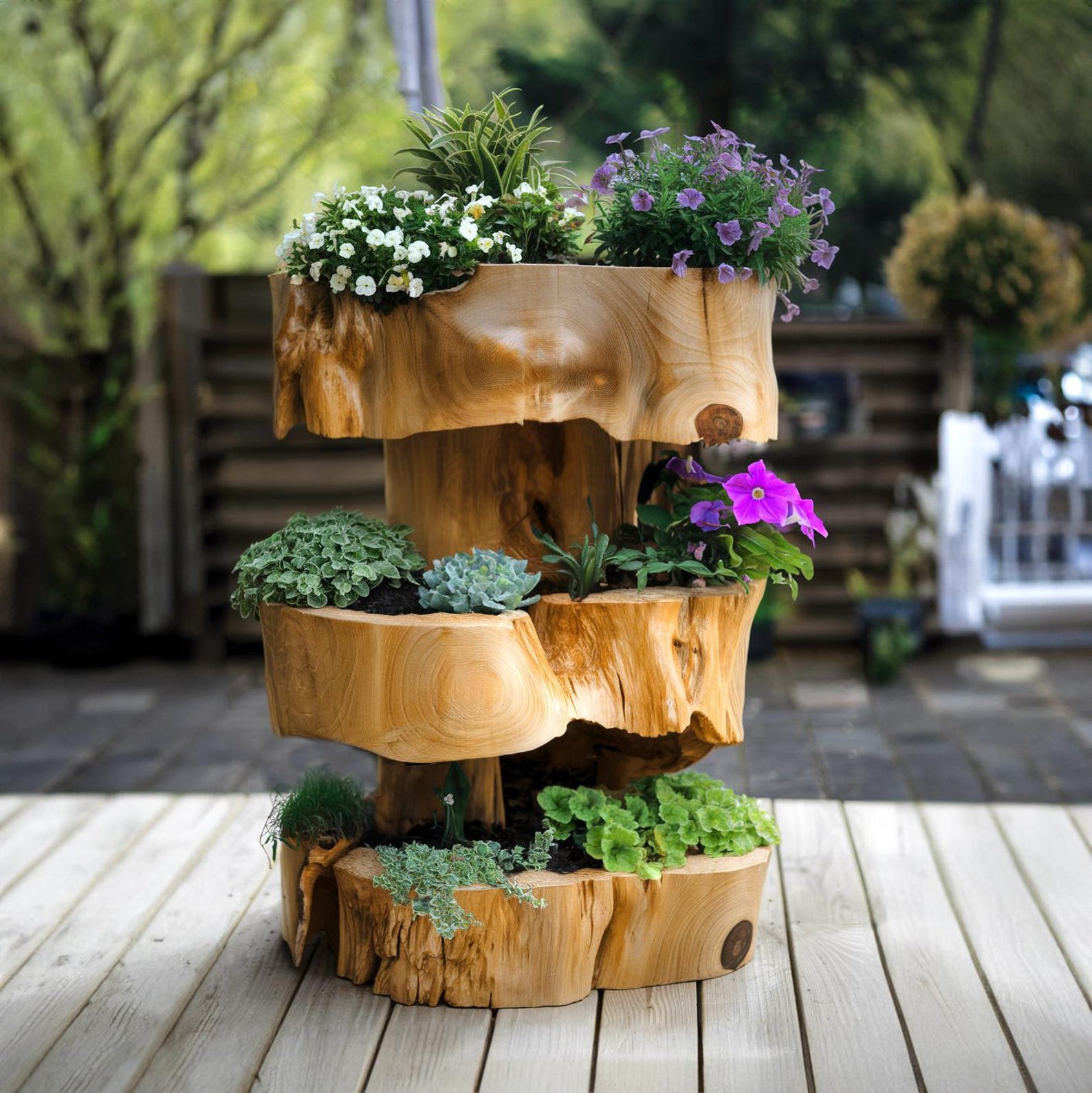 Rustic Planter For Outdoor Gardens And Small Spaces In A Charming Backyard Setting SITHPT008