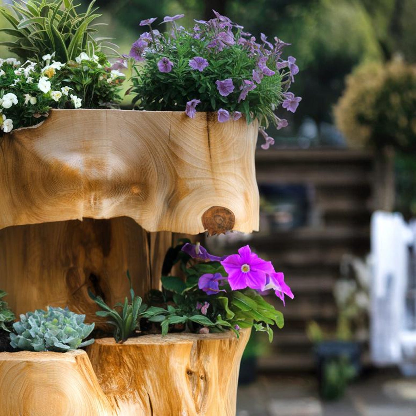 Rustic Planter For Outdoor Gardens And Small Spaces In A Charming Backyard Setting SITHPT008