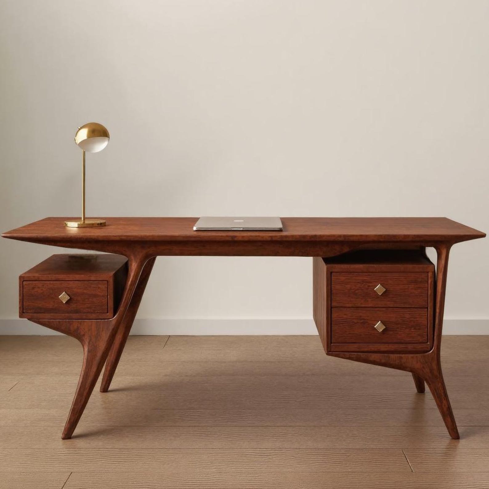 Mid Century Wooden Desk For Home Office And Study Room SITHDE010