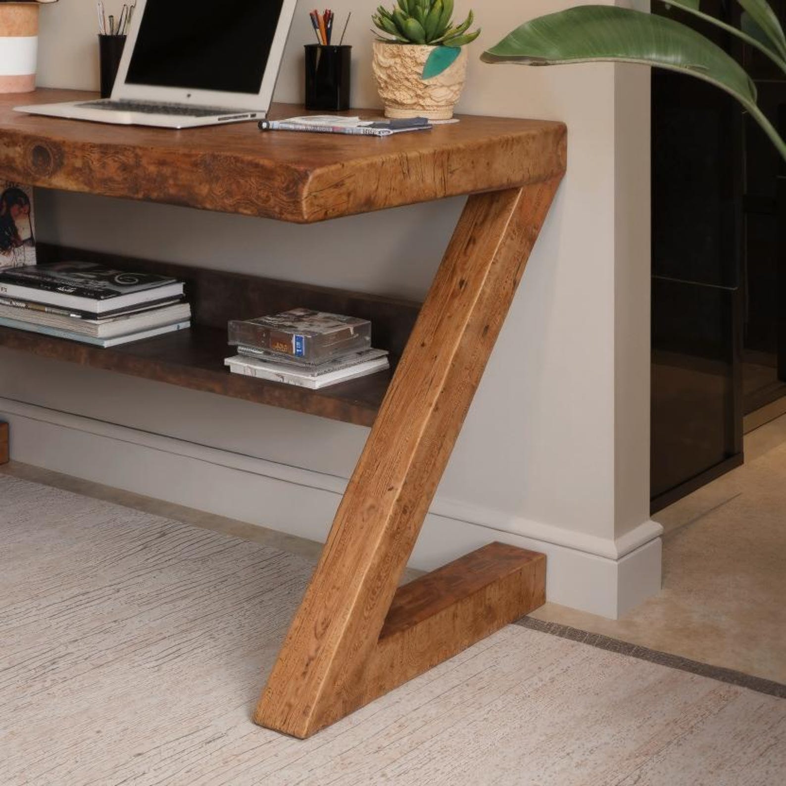 Minimalist Z Shape Desk Work Desk For Home Office Or Bedroom Corner SITHDE012
