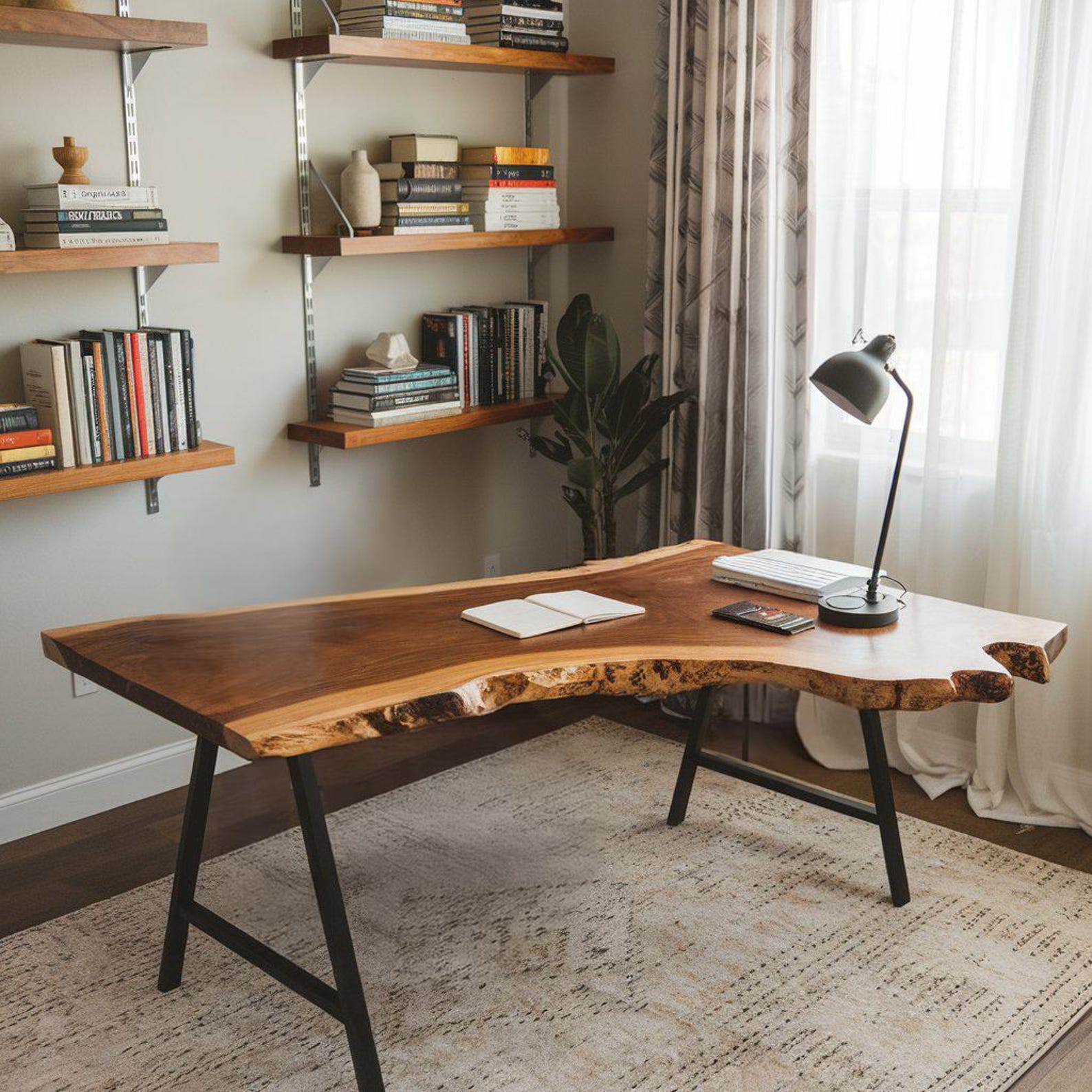 Modern Live Edge Desk For Home Office Workspace SITHDE018