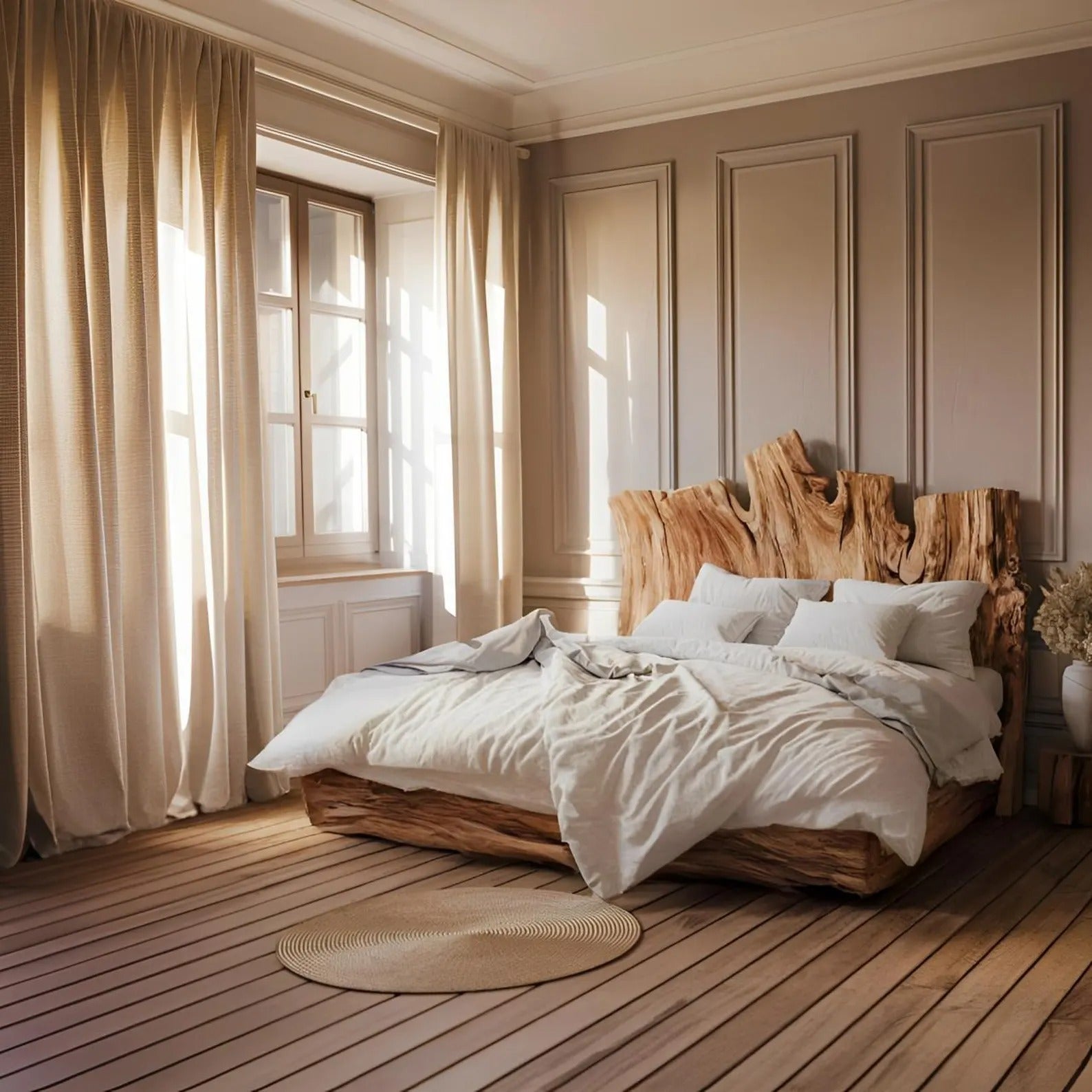 Rustic Live Edge Bed Frame for Master Bedroom SITHWO003