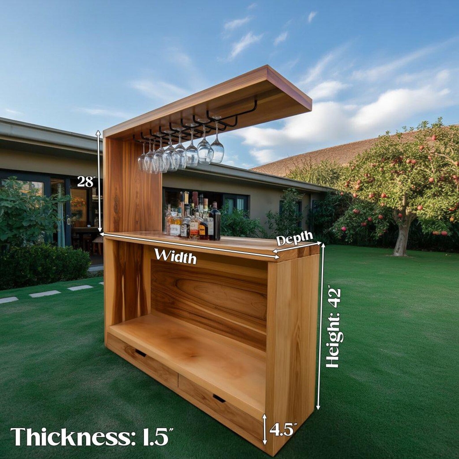 Contemporary Outdoor Bar Cabinet For Backyard Garden And Patio SITHBCA002