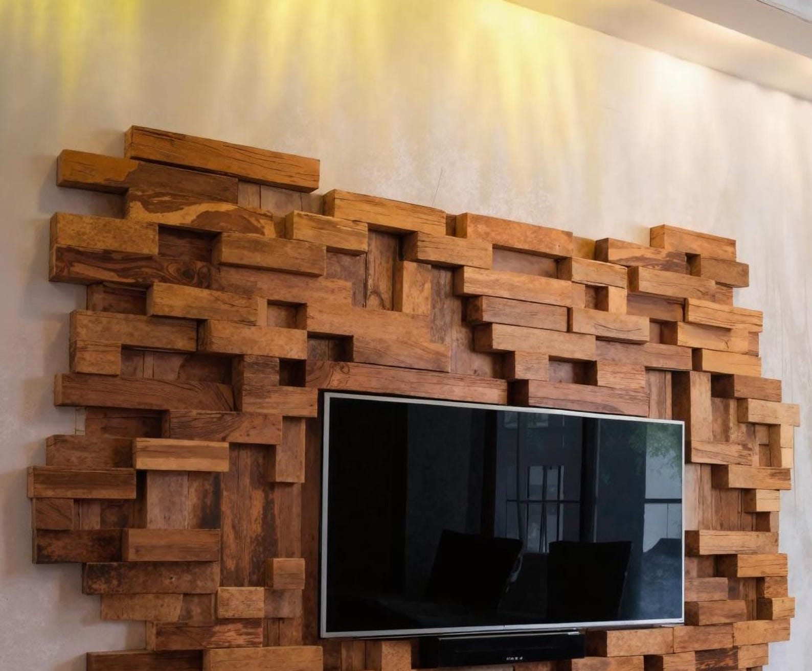 Modern Artistic TV Wall Panel For Living Room Display SITHTVC008