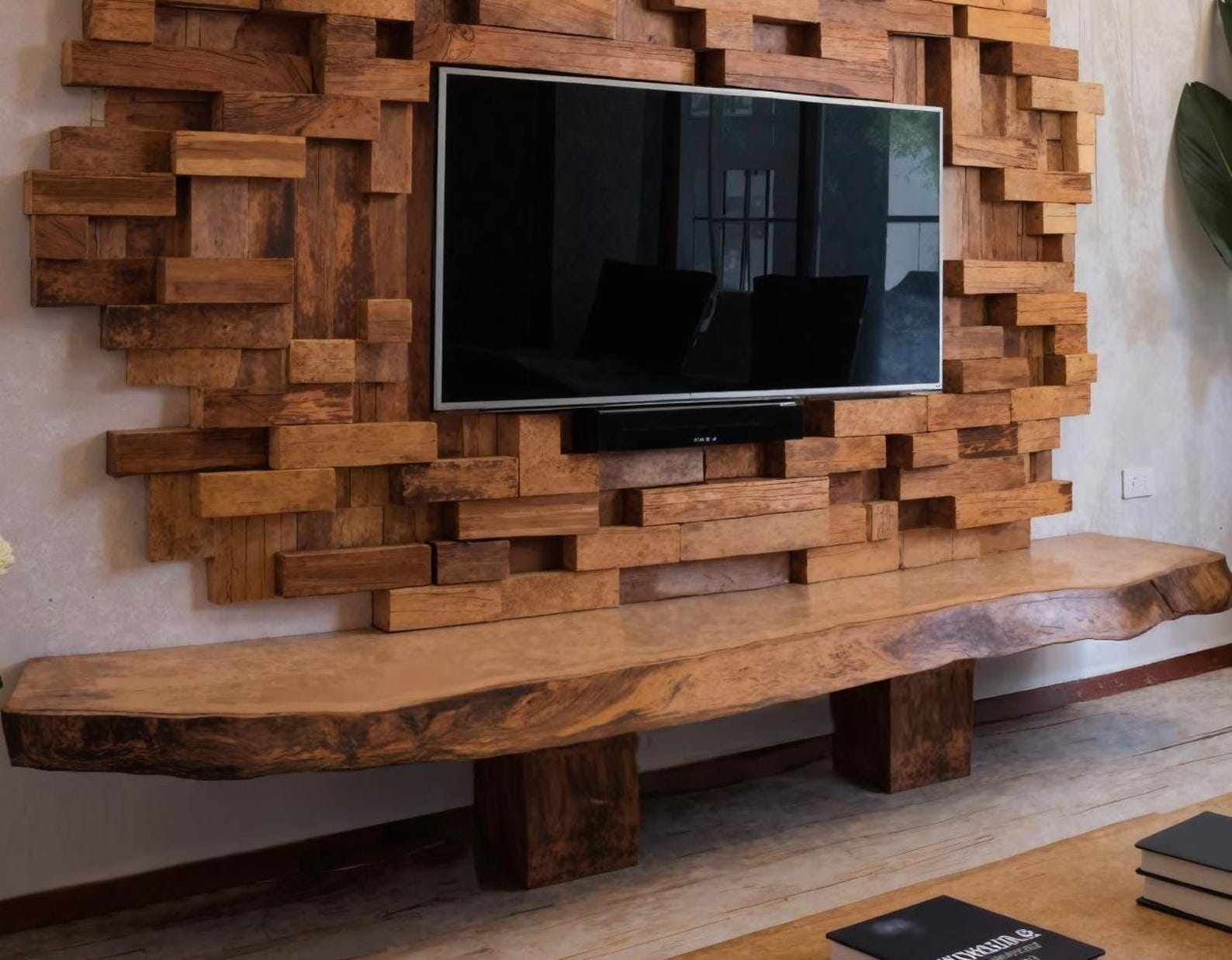 Modern Artistic TV Wall Panel For Living Room Display SITHTVC008