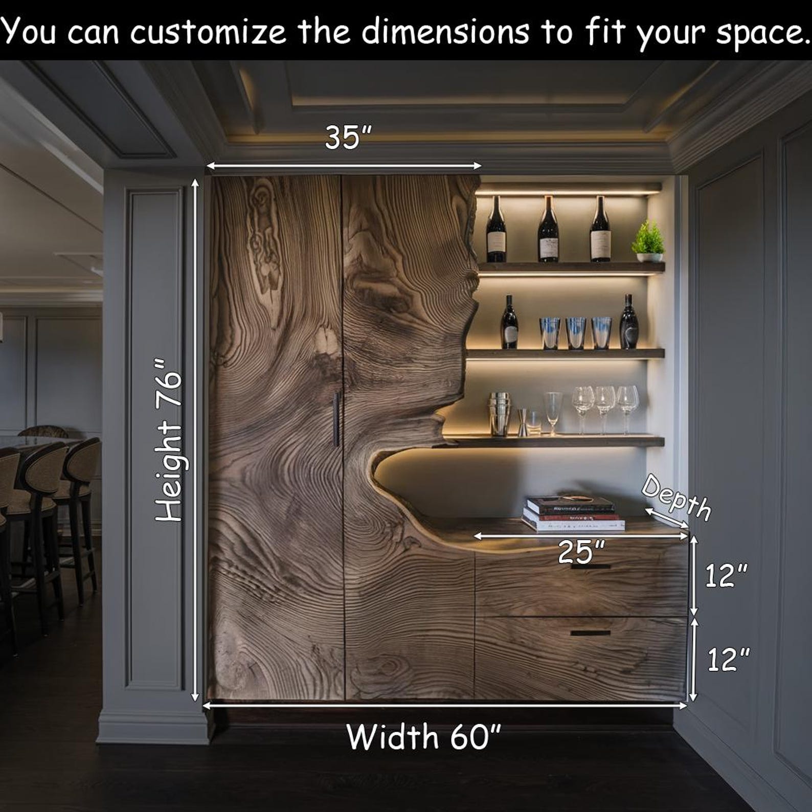 Modern Bar Cabinet with Wine Storage for Dining Room SITHBCA001