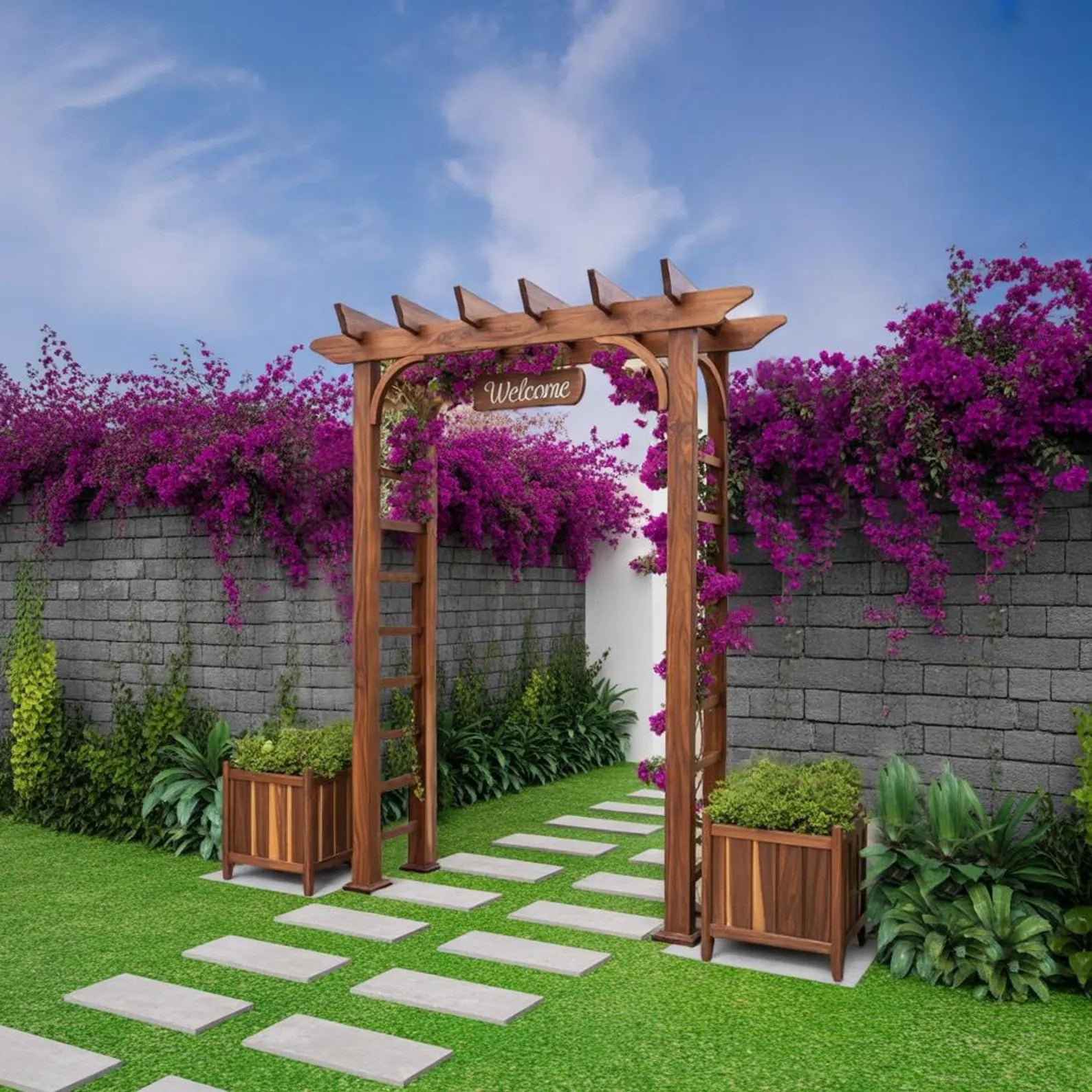 Rustic Garden Arbor Archway For Outdoor Pathway Entrance SITHPER003