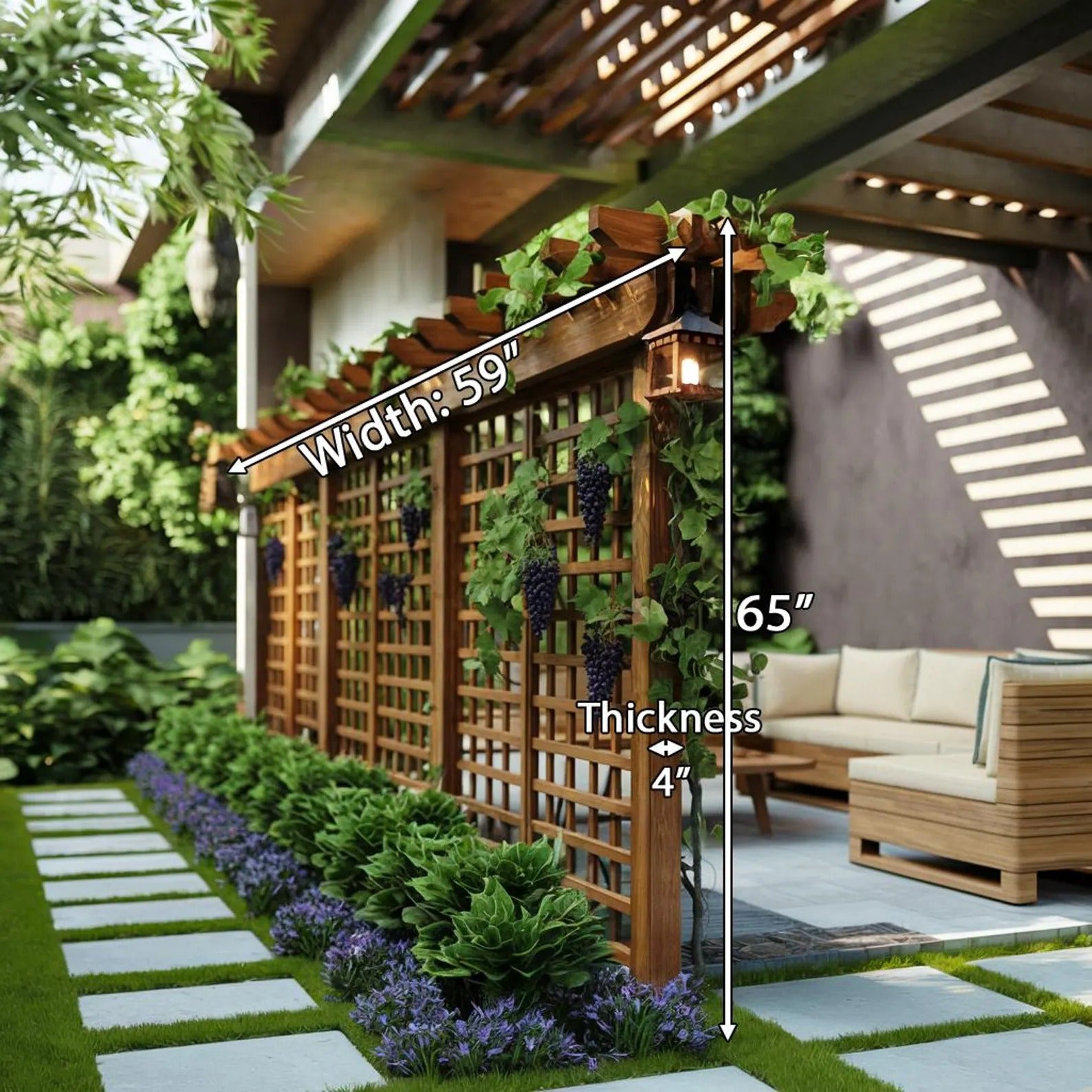 Modern Pergola Wall Divider For Garden Privacy and Climbing Vines SITHPER005