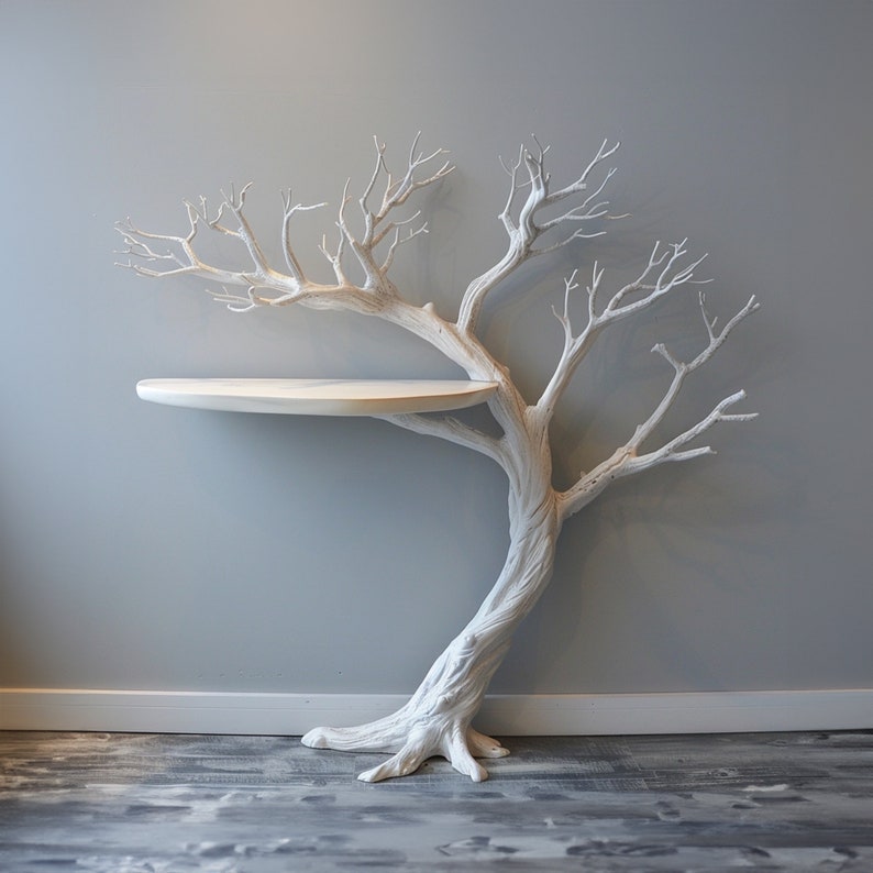 Handmade Wild Mulberry Wood Tree Shelf For Elegant Living Rooms SINLTB015