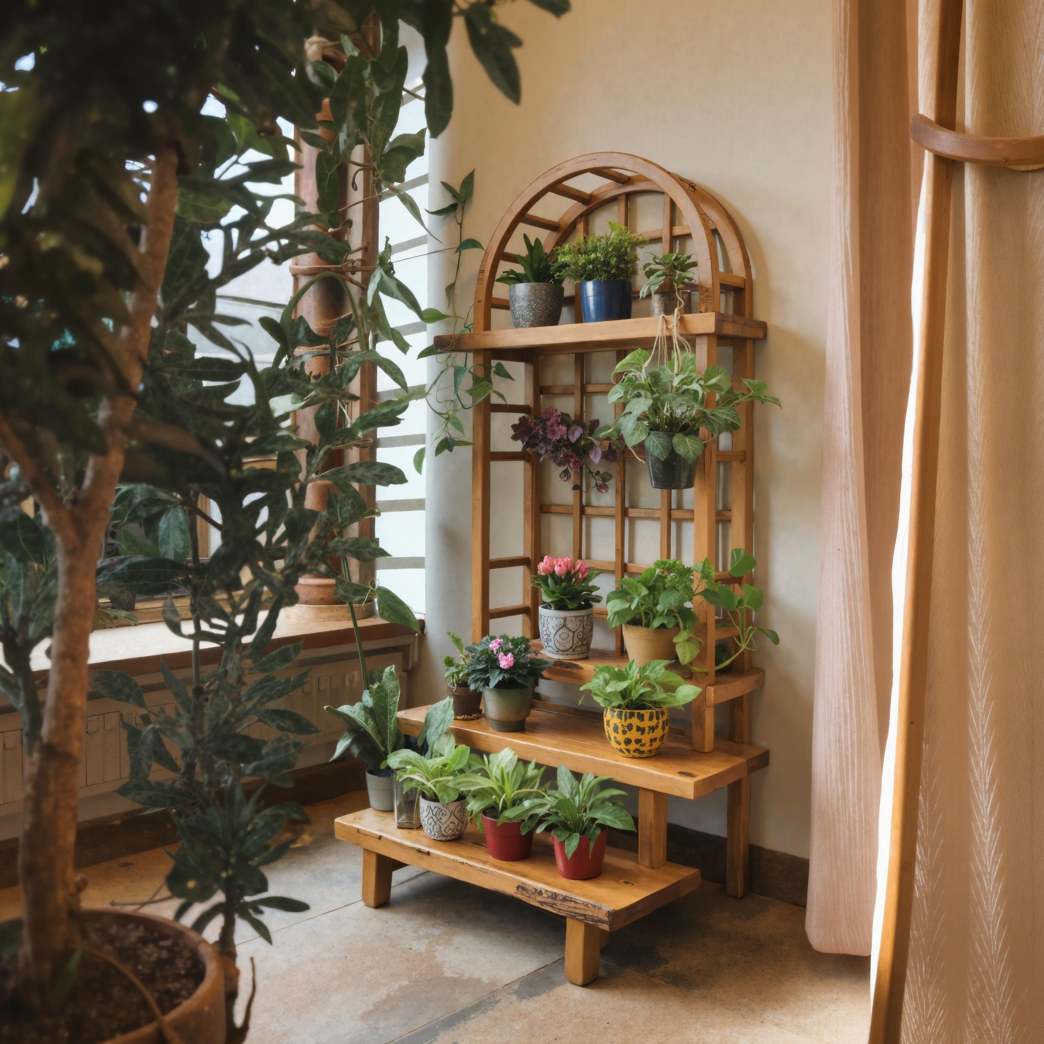 Rustic Multi Tier Indoor And Outdoor Plant Stand For Home Garden Decor SITHPS001