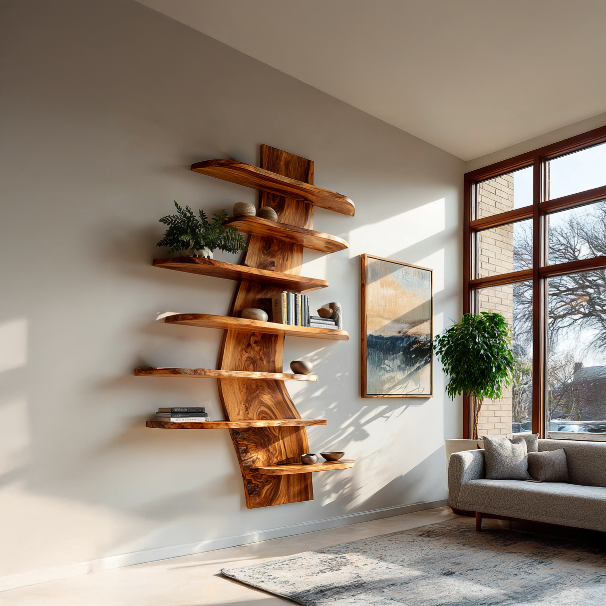 Artistic Wood Wall Bookshelf For Modern Interiors RTTHTTBS071
