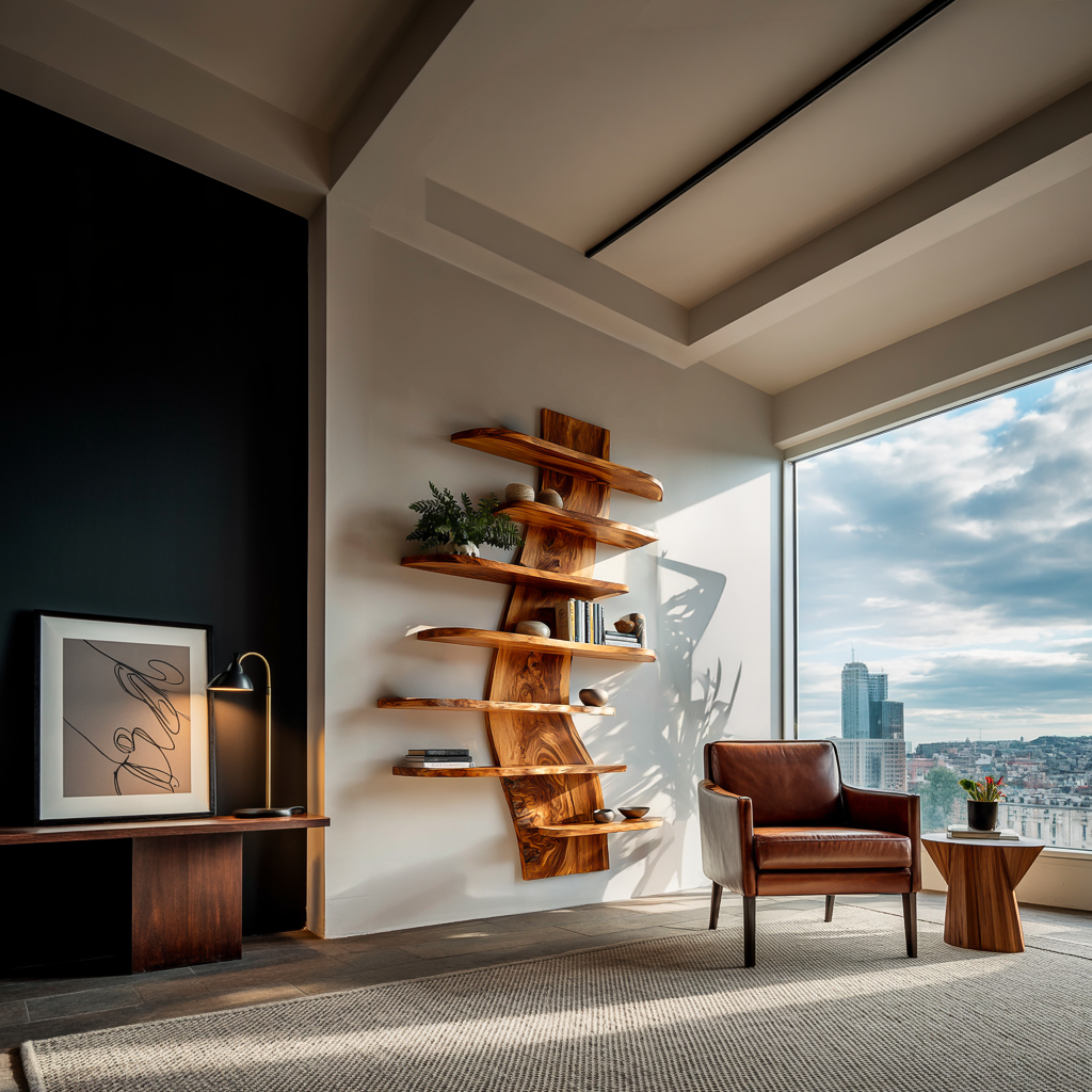 Artistic Wood Wall Bookshelf For Modern Interiors RTTHTTBS071