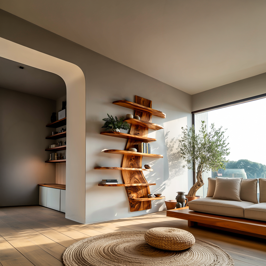 Artistic Wood Wall Bookshelf For Modern Interiors RTTHTTBS071