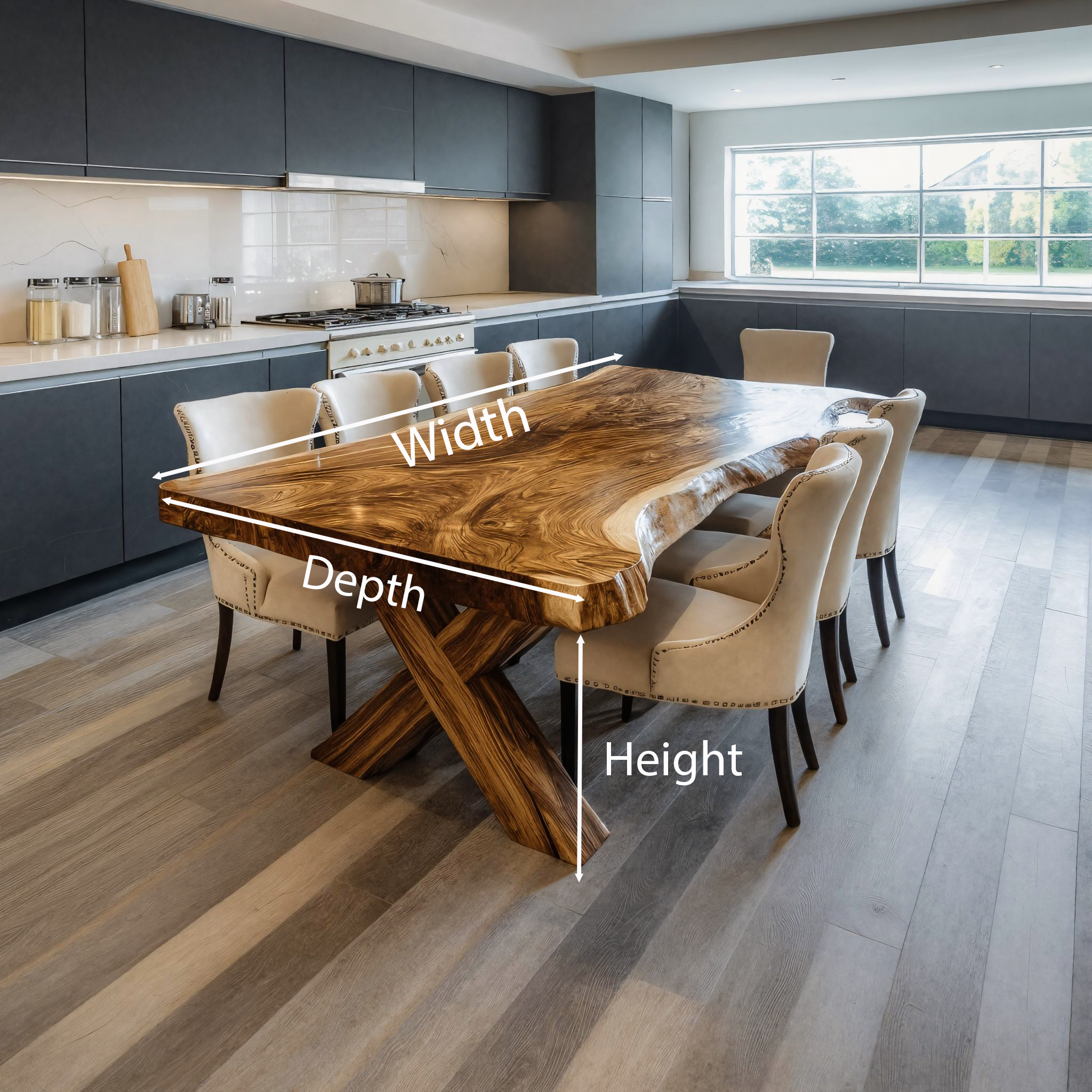 Luxury Live Edge Dining Table For Family Dining Space RTTHTTDN009