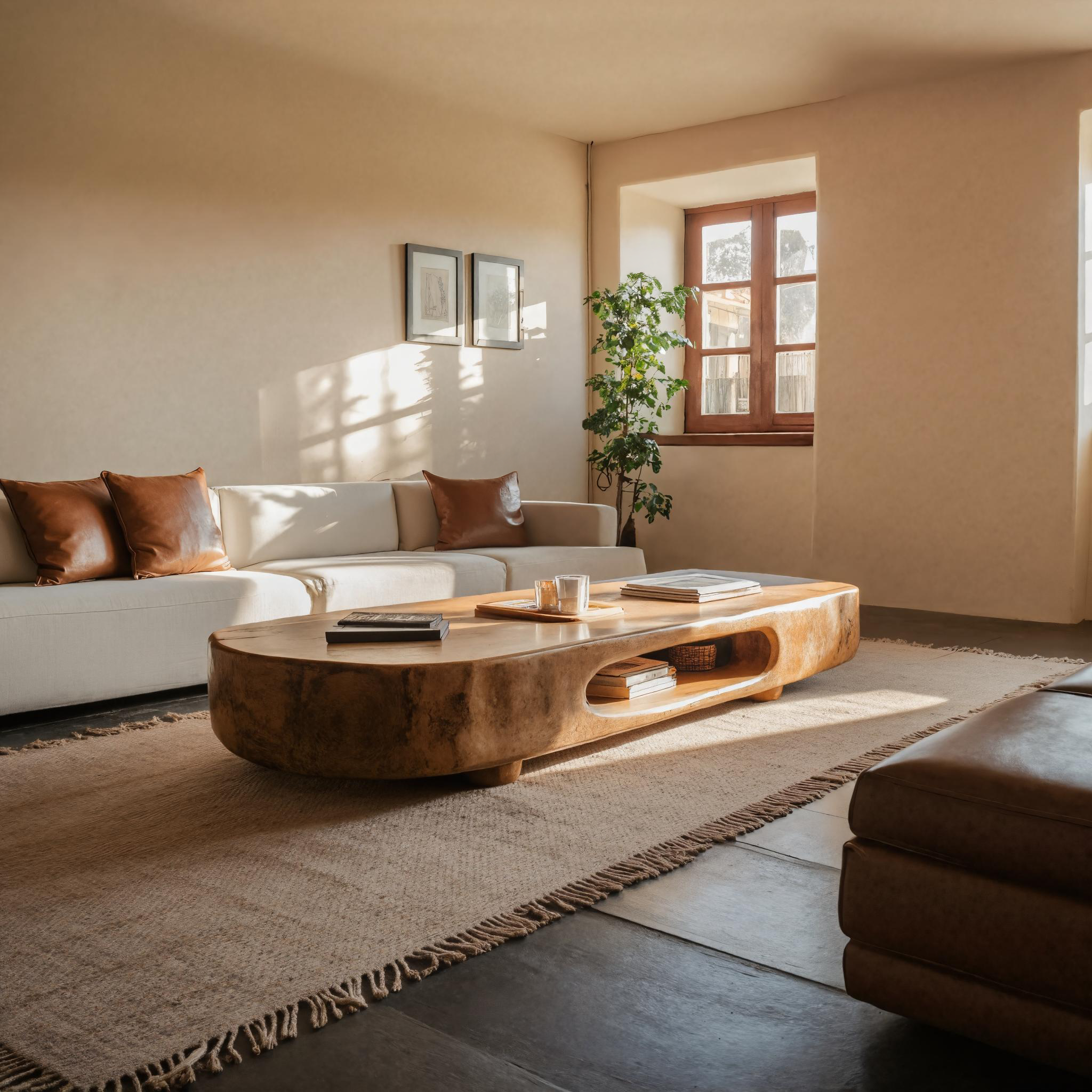 Organic Coffee Table With Storage For Living Room SITHTTCF005