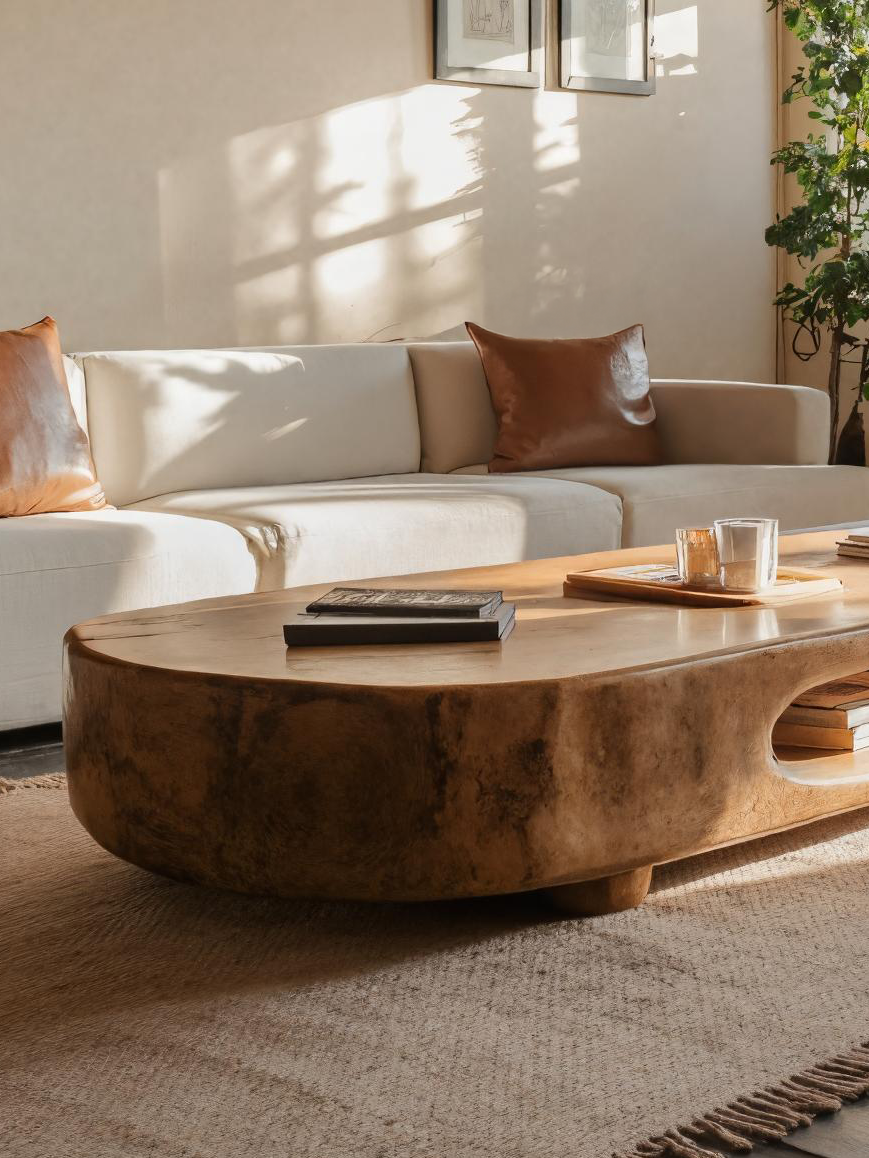 Organic Coffee Table With Storage For Living Room SITHTTCF005