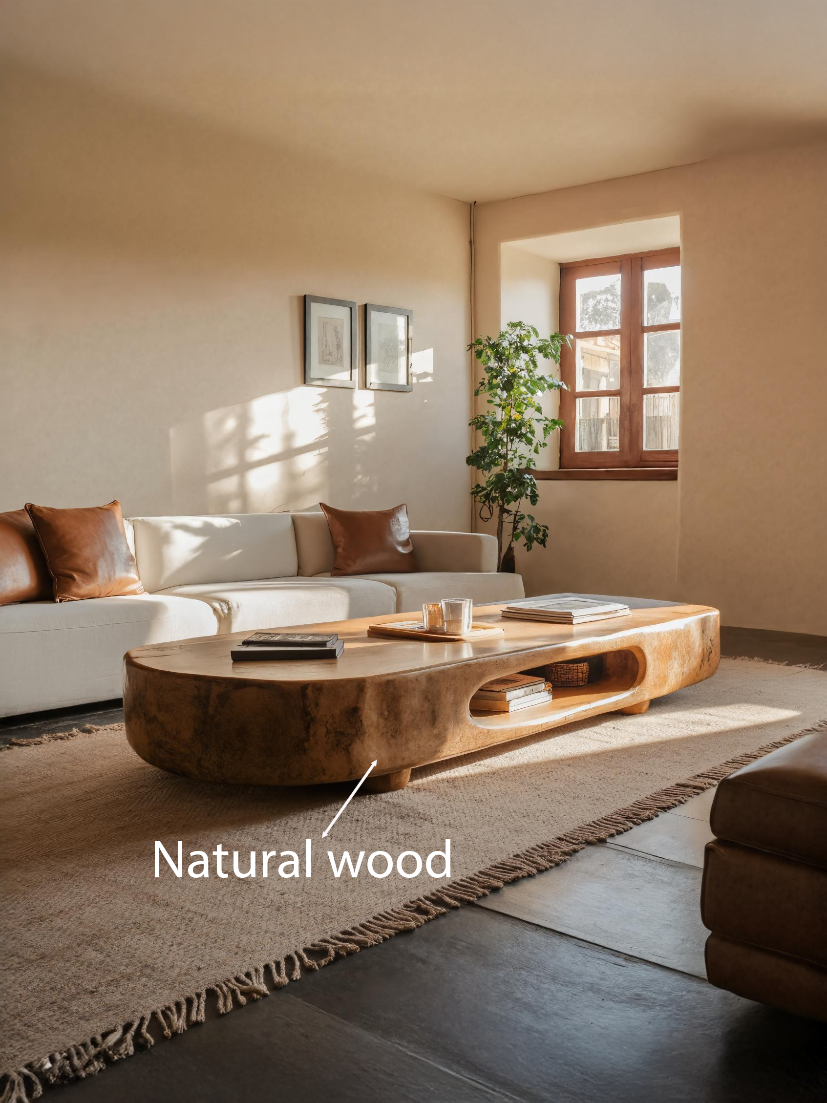 Organic Coffee Table With Storage For Living Room SITHTTCF005