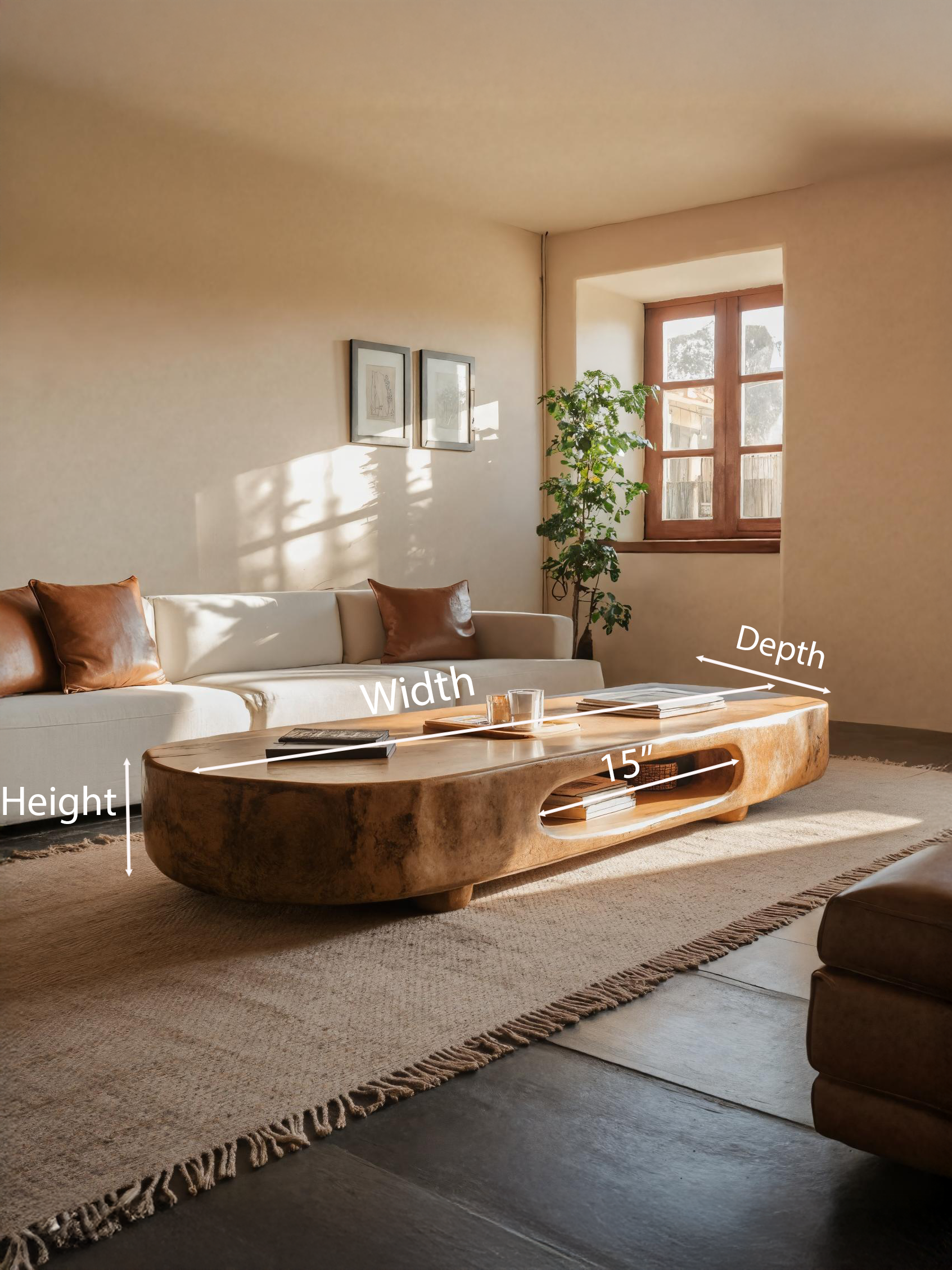 Organic Coffee Table With Storage For Living Room SITHTTCF005