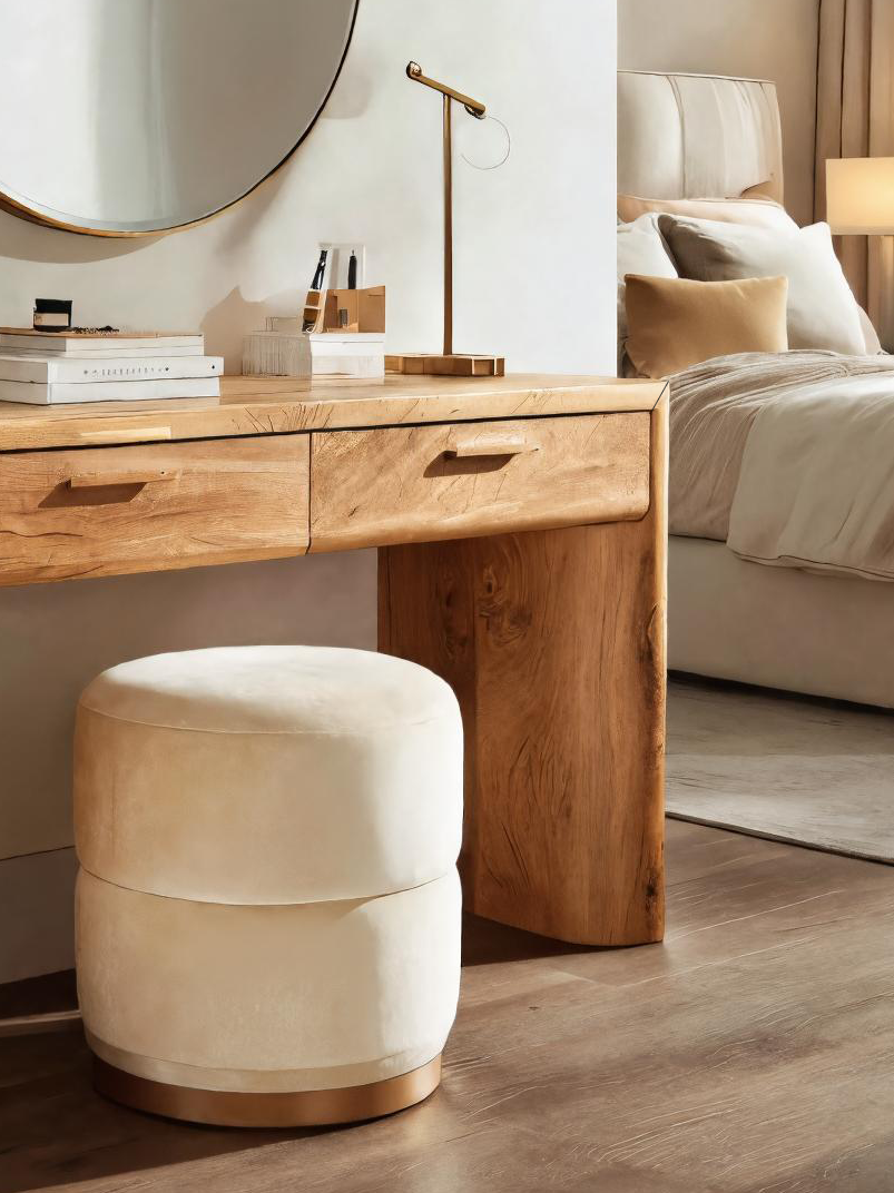 Modern Minimalist Wooden Vanity With Drawers For Bedroom SITHTTMV001