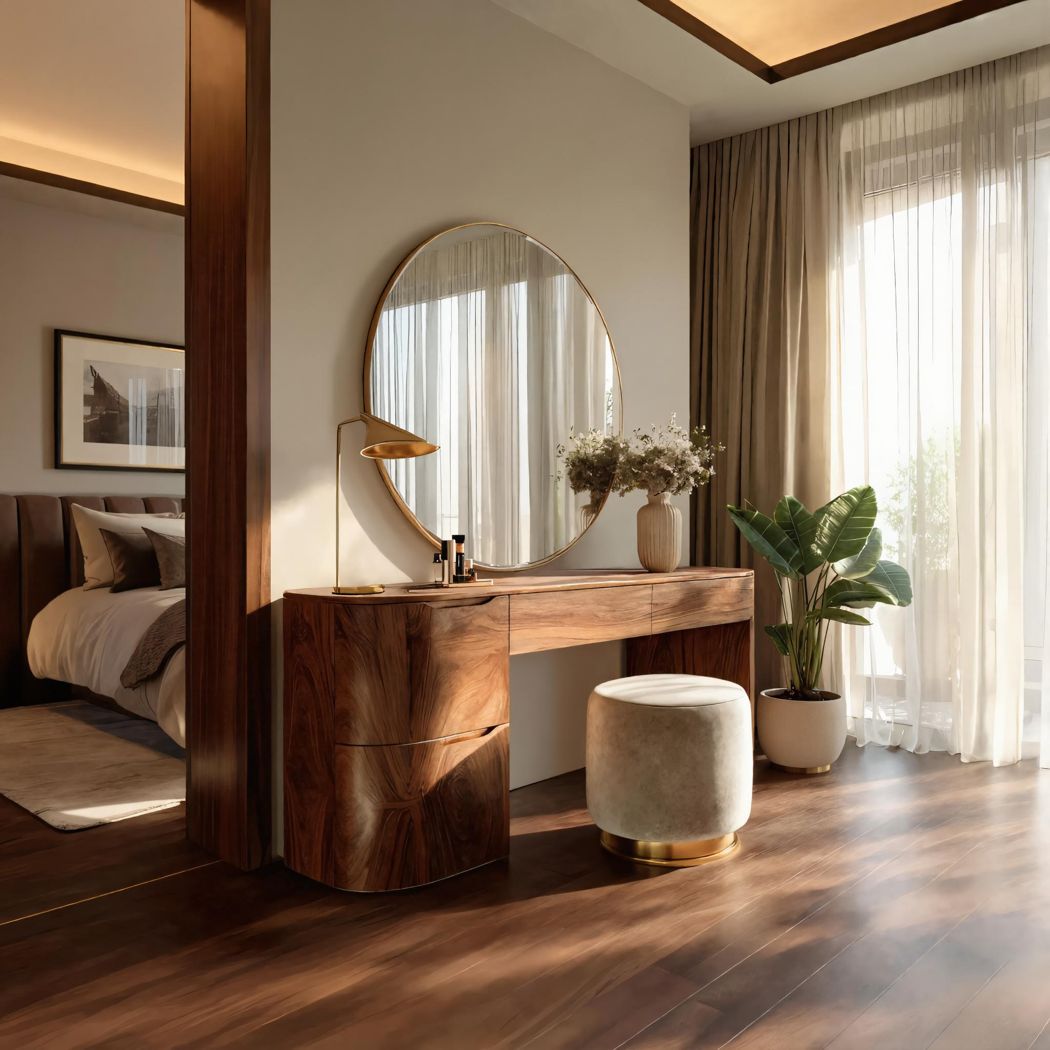 Modern Handmade Vanity Table With Drawers For Bedroom SITHTTMV003