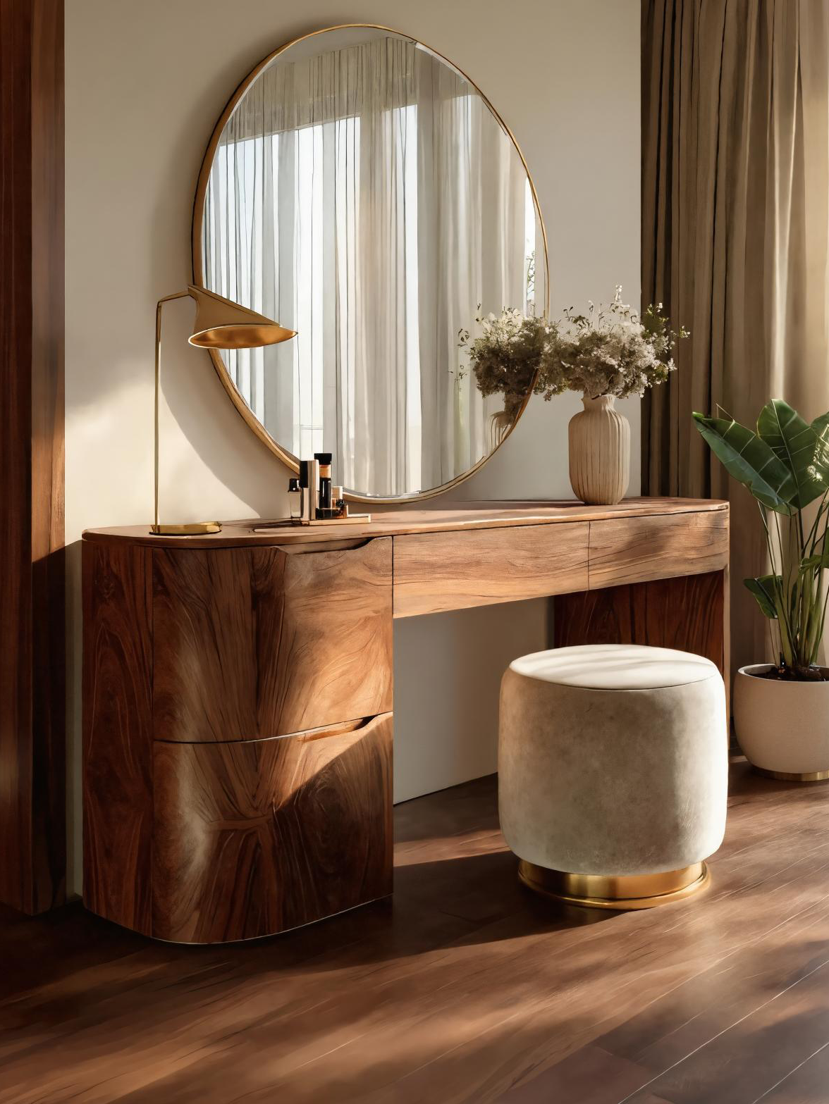 Modern Handmade Vanity Table With Drawers For Bedroom SITHTTMV003