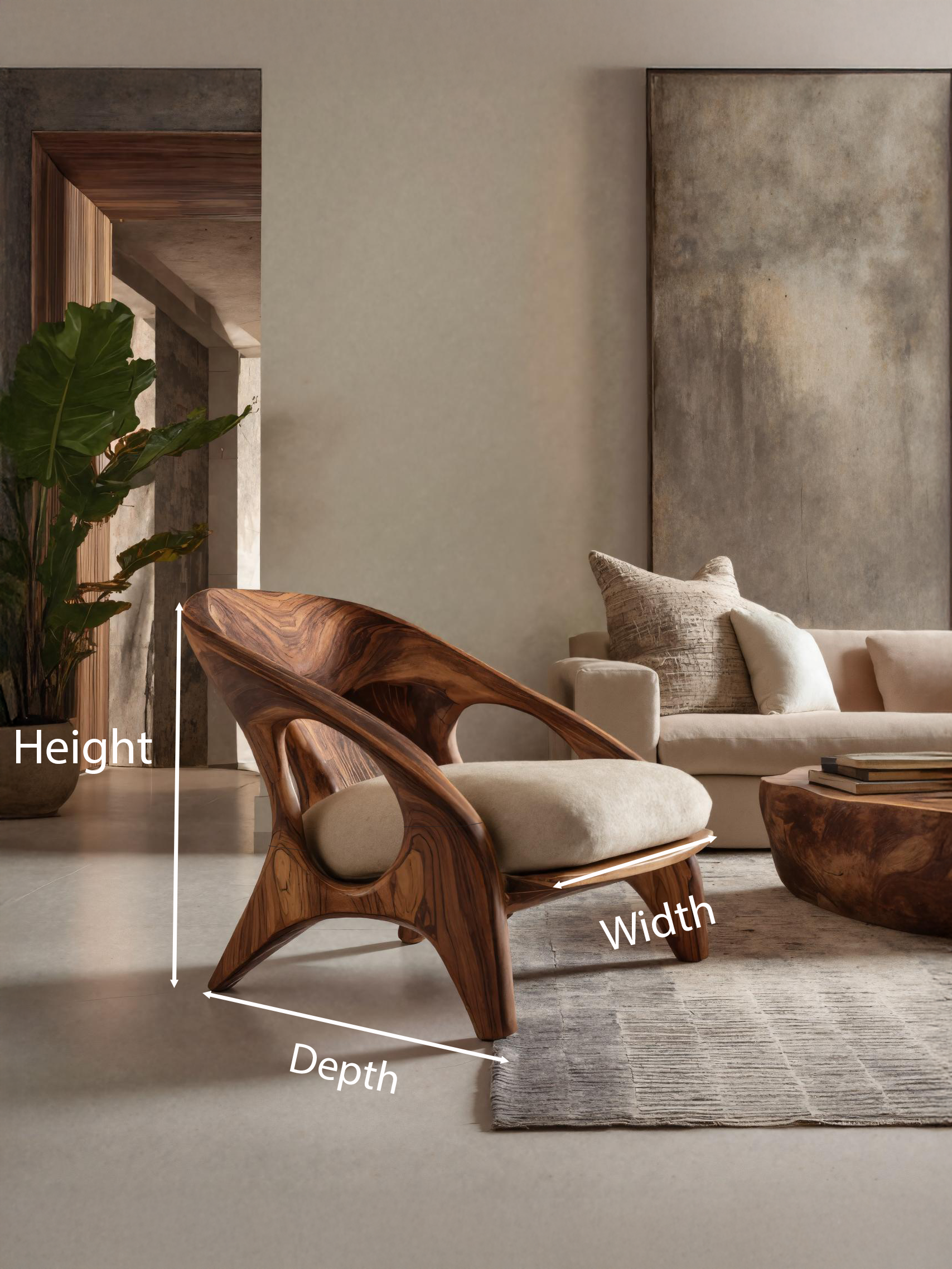 Modern Sculptural Accent Chair For Living Room SITHTTACC001