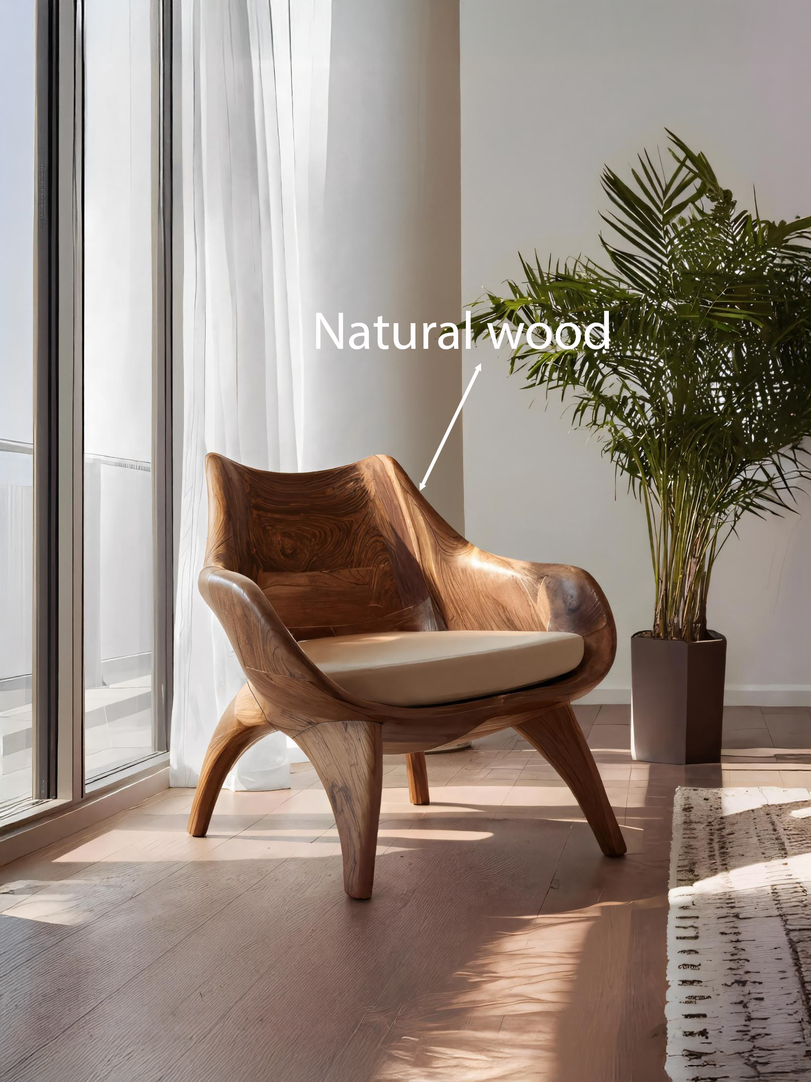 Modern Sculptural Lounge Chair For Living Room SITHTTACC004
