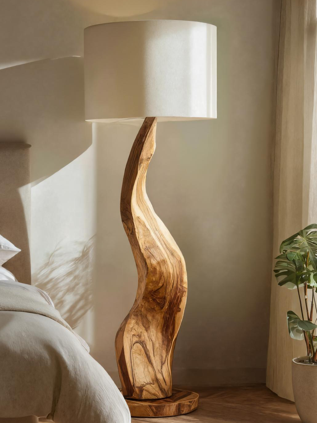 Modern Sculptural Floor Lamp With Curved Base For Bedroom SITHTTLAM019