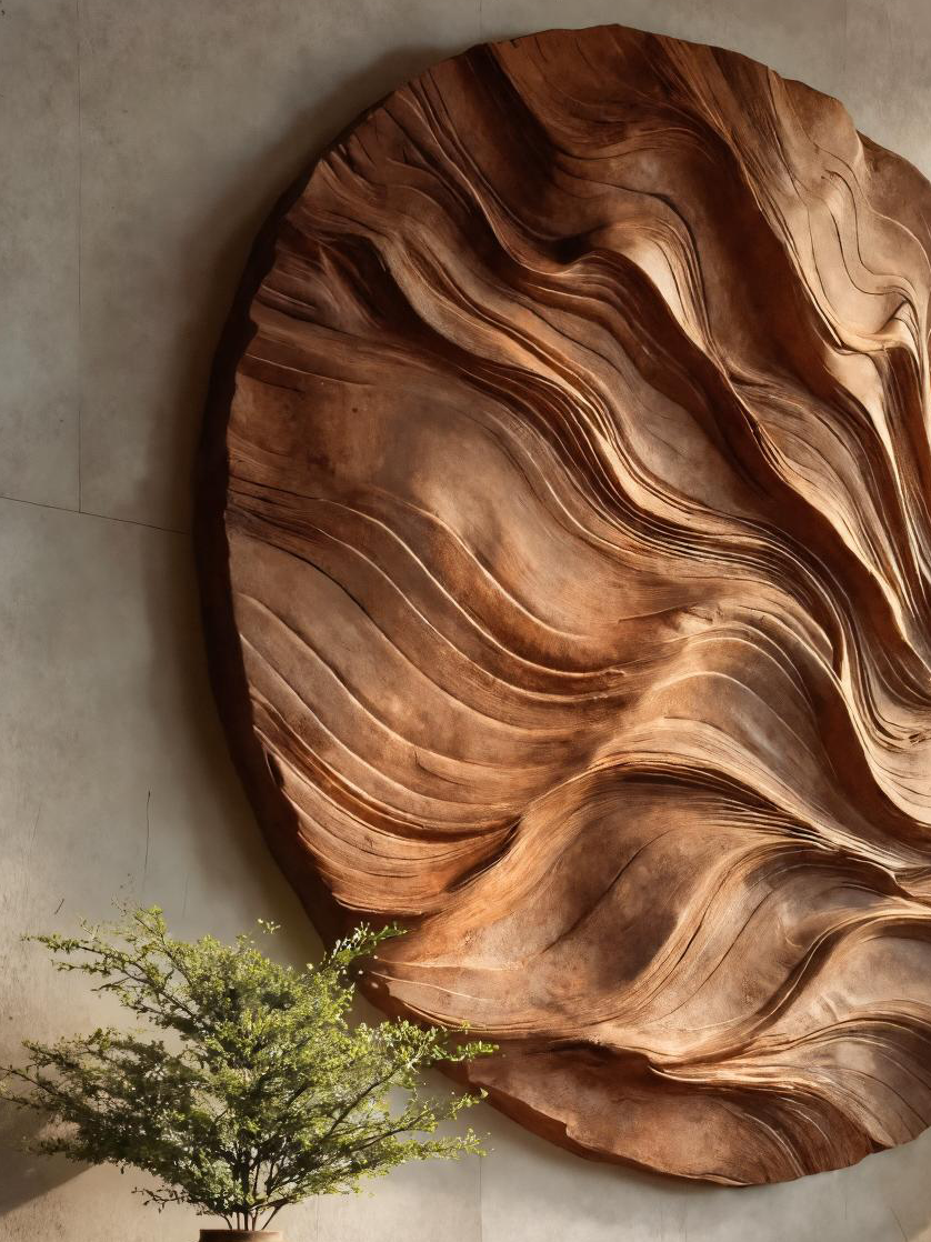 Round Carved Wall Sculpture For Living Room SITHTTWA024