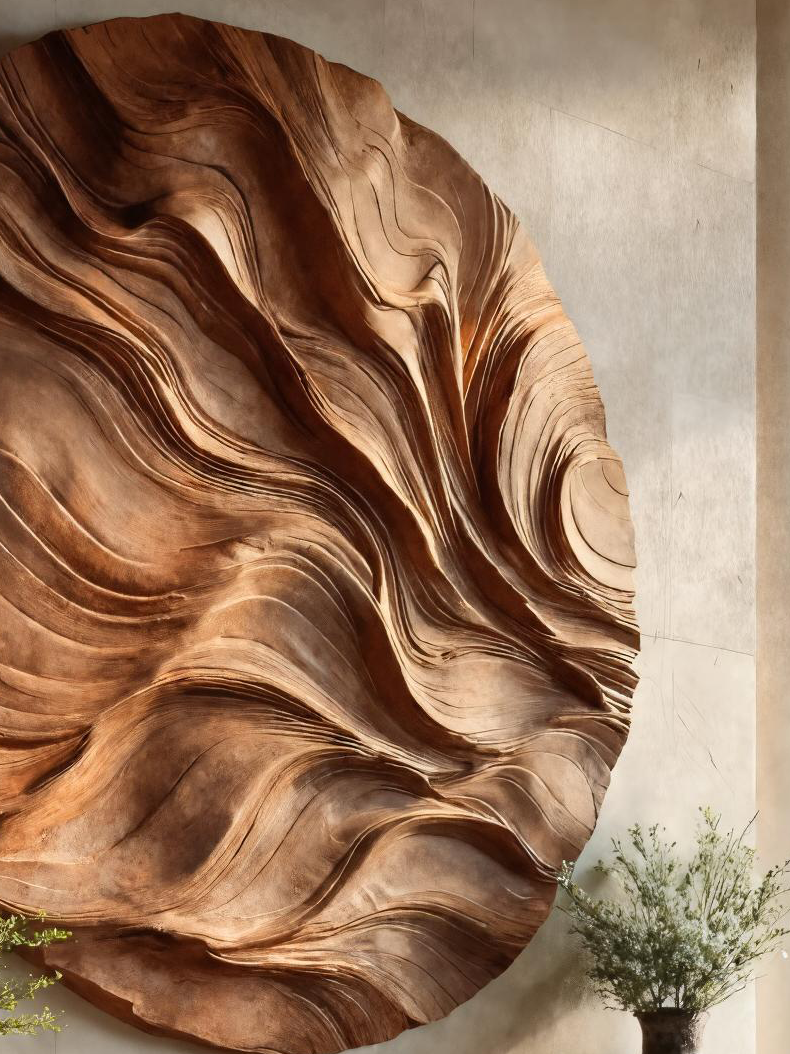 Round Carved Wall Sculpture For Living Room SITHTTWA024
