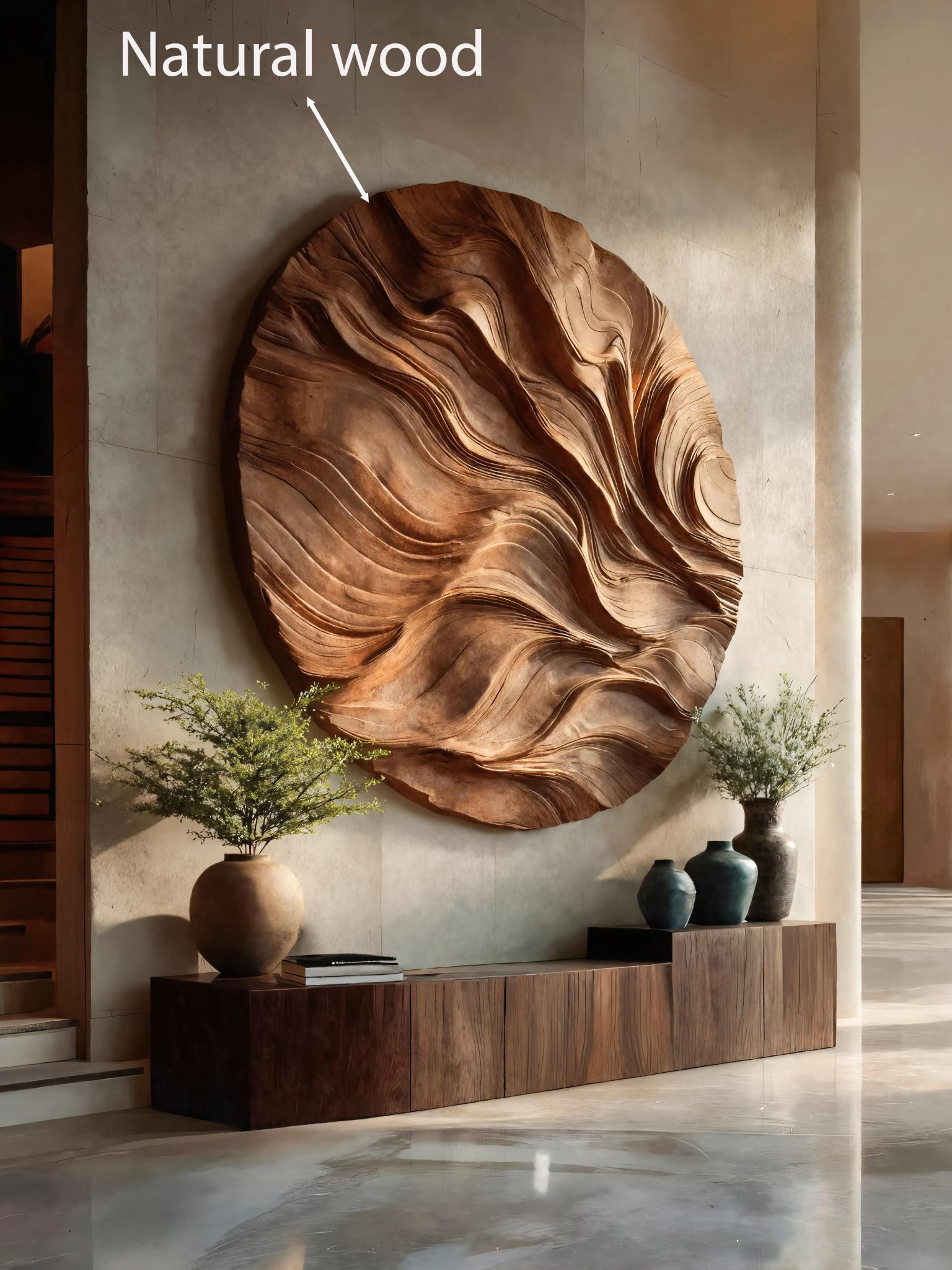 Round Carved Wall Sculpture For Living Room SITHTTWA024