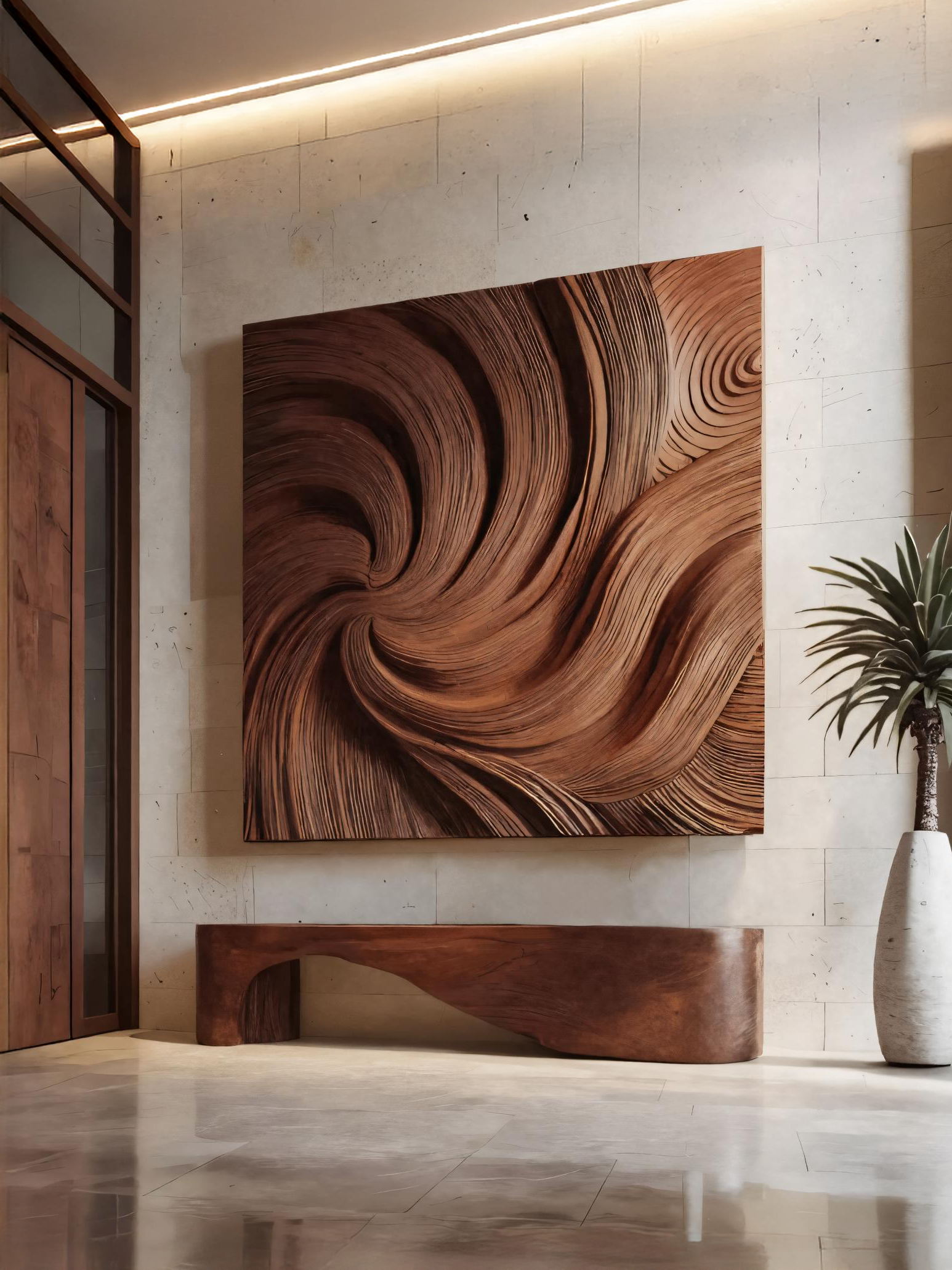 Modern Wall Art Panel With Wave Design For Living Room SITHTTWA027
