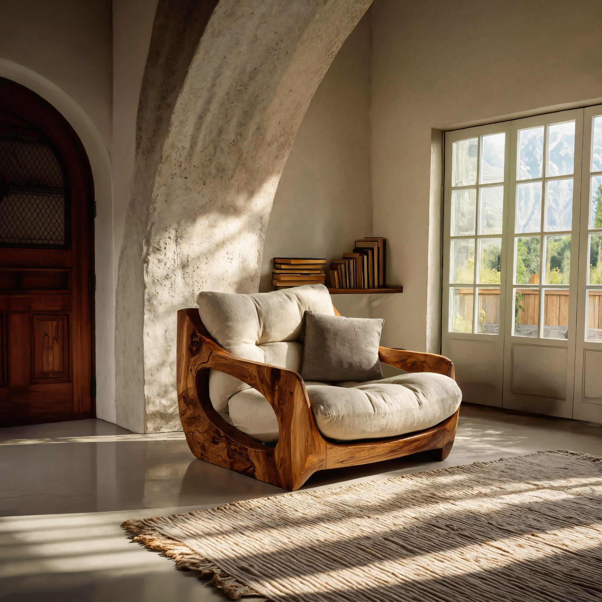 Modern Organic Lounge Seating With Carved Form For Living Room RTTHTTACC010