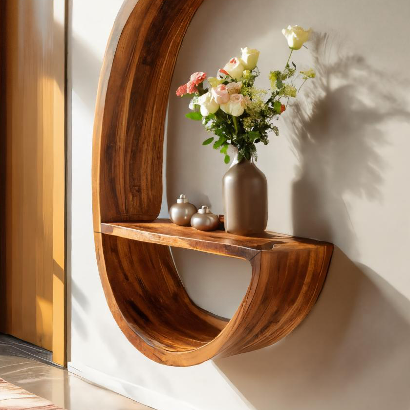 Modern Curved Floating Shelf For Home Interior RTTHTTFL015