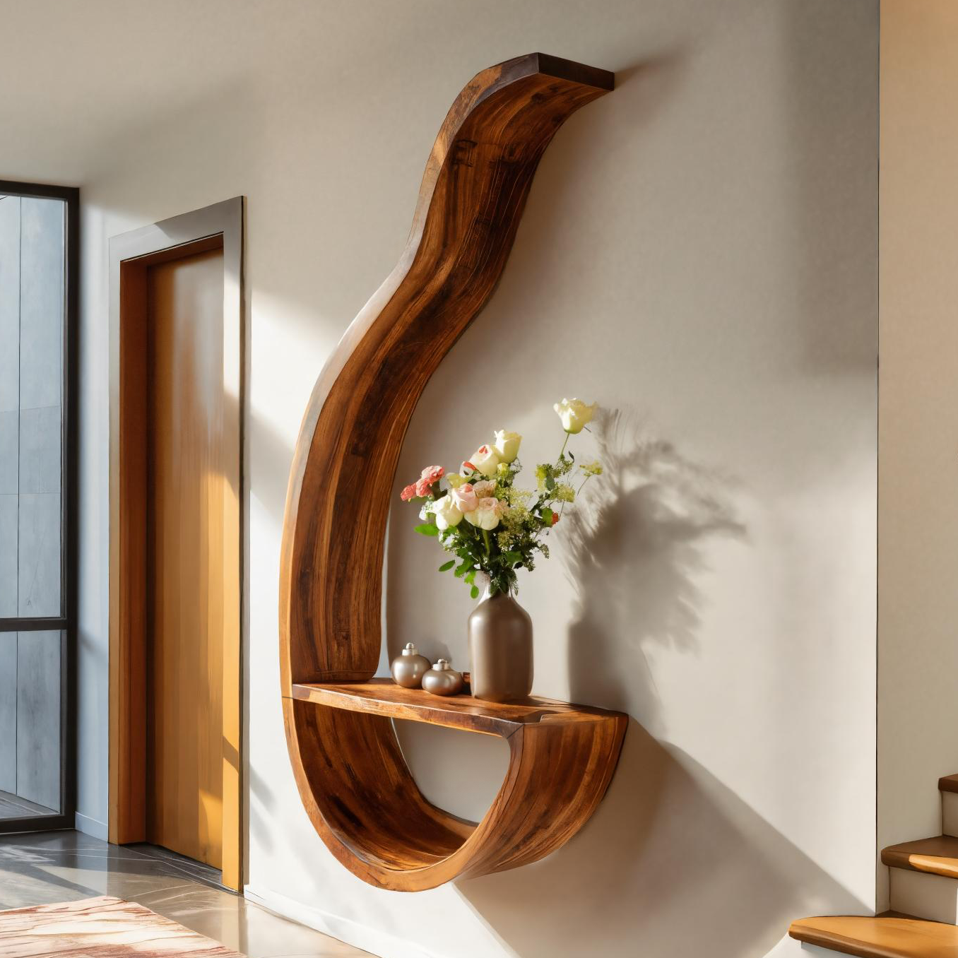 Modern Curved Floating Shelf For Home Interior RTTHTTFL015