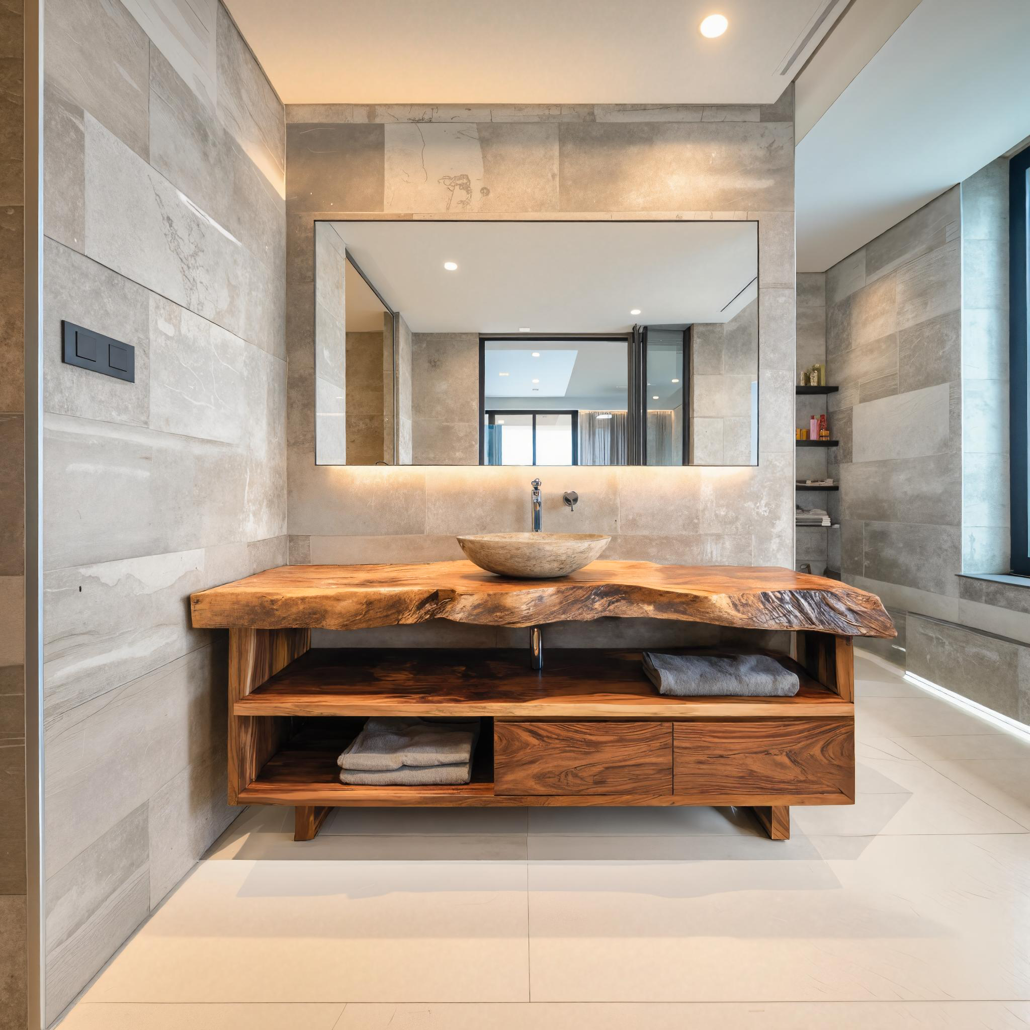 Rustic Live Edge Bathroom Vanity For Bathroom RTTHTTBRV009