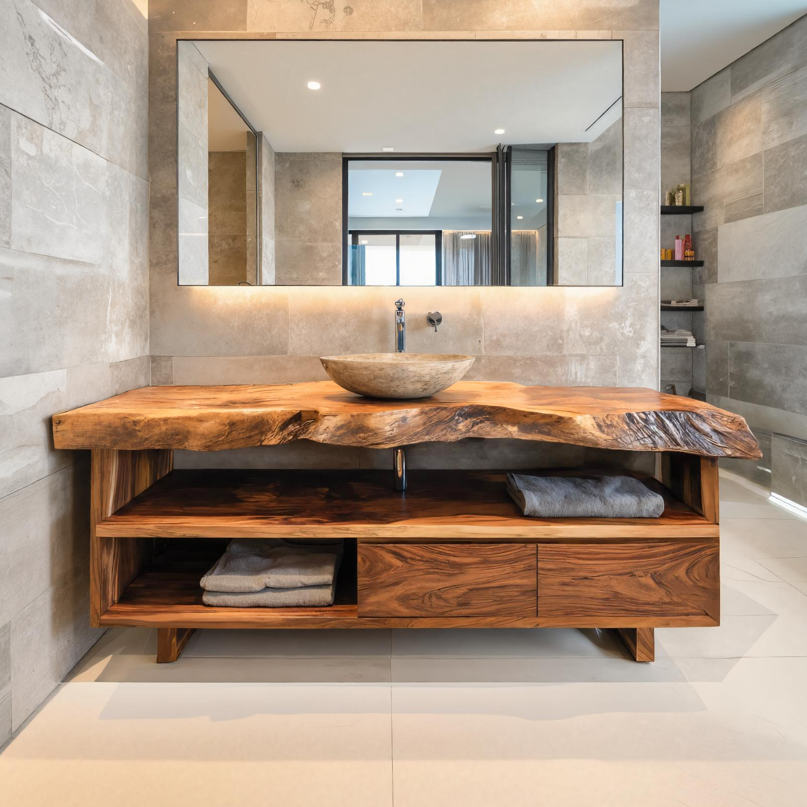 Rustic Live Edge Bathroom Vanity For Bathroom RTTHTTBRV009