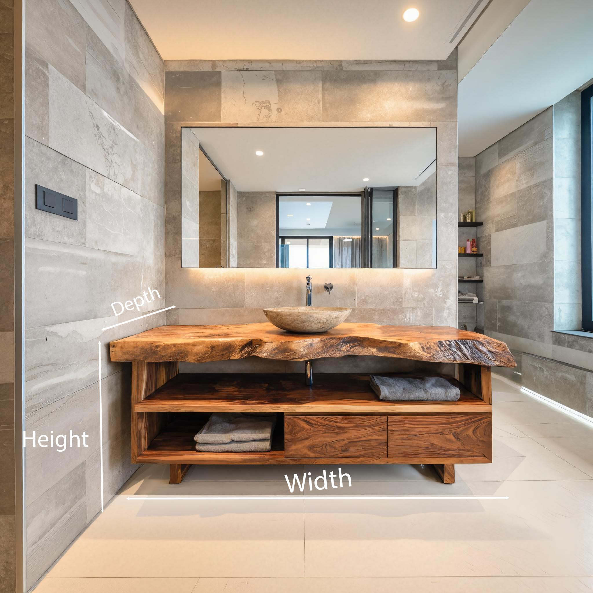 Rustic Live Edge Bathroom Vanity For Bathroom RTTHTTBRV009