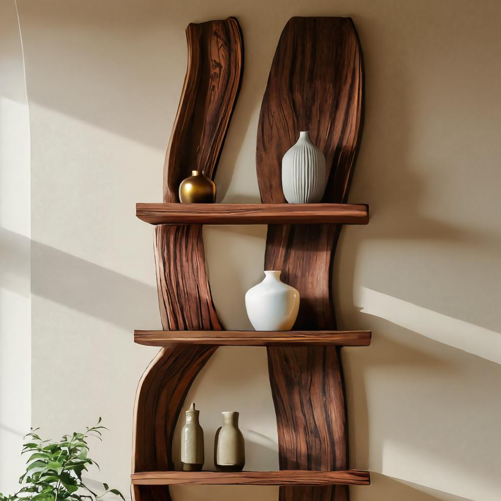 Contemporary Curved Floating Shelf For Living Room Decor RTTHTTFL023