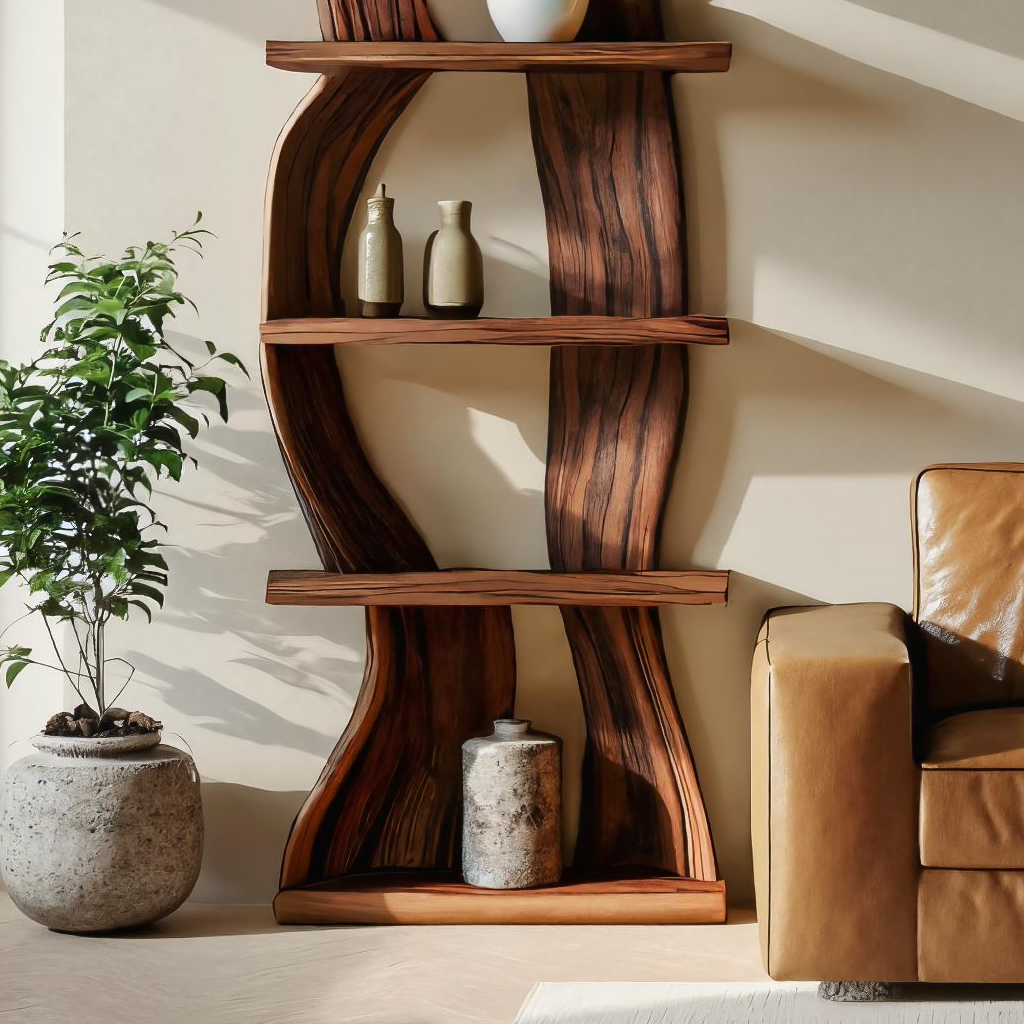 Contemporary Curved Floating Shelf For Living Room Decor RTTHTTFL023