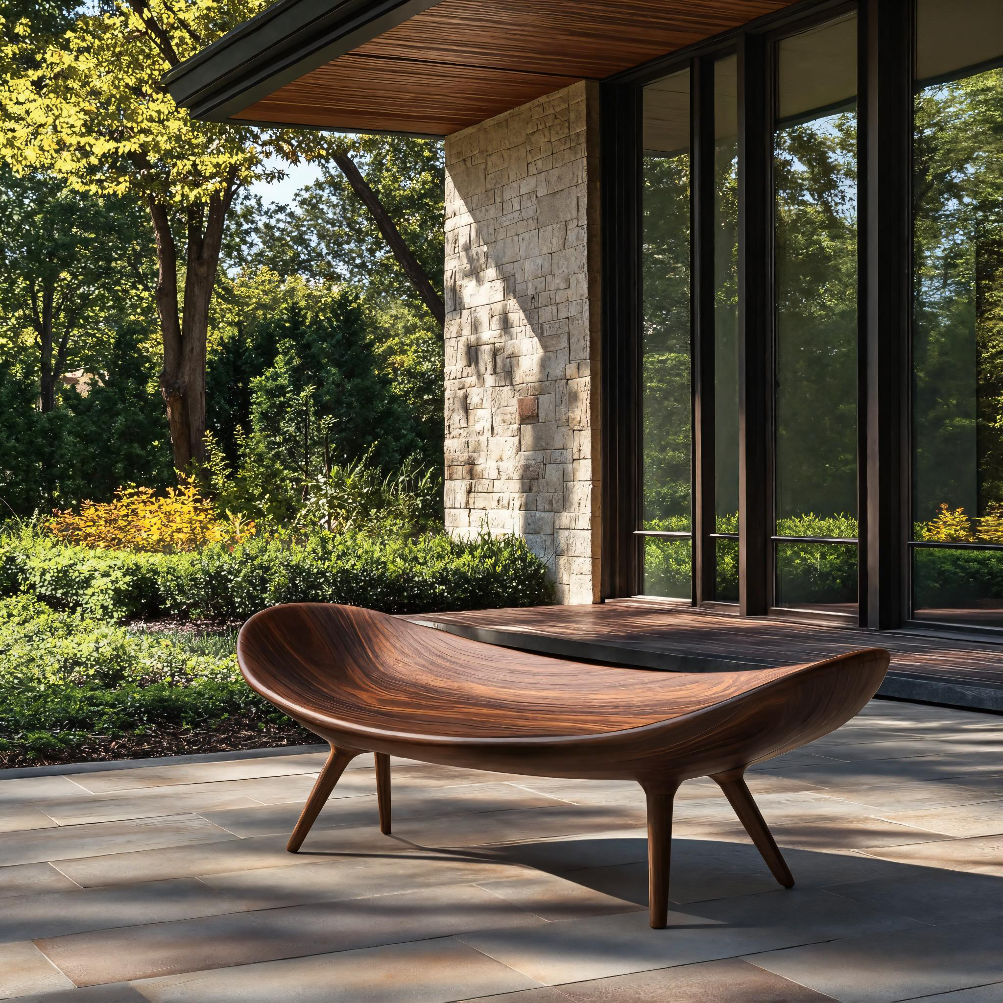 Sculptural Outdoor Bench For Garden Or Relaxed Spaces RTTHTTGDB004