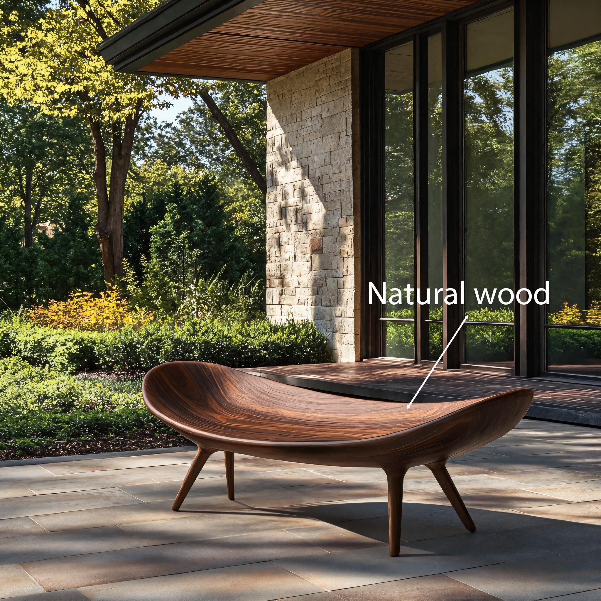Sculptural Outdoor Bench For Garden Or Relaxed Spaces RTTHTTGDB004
