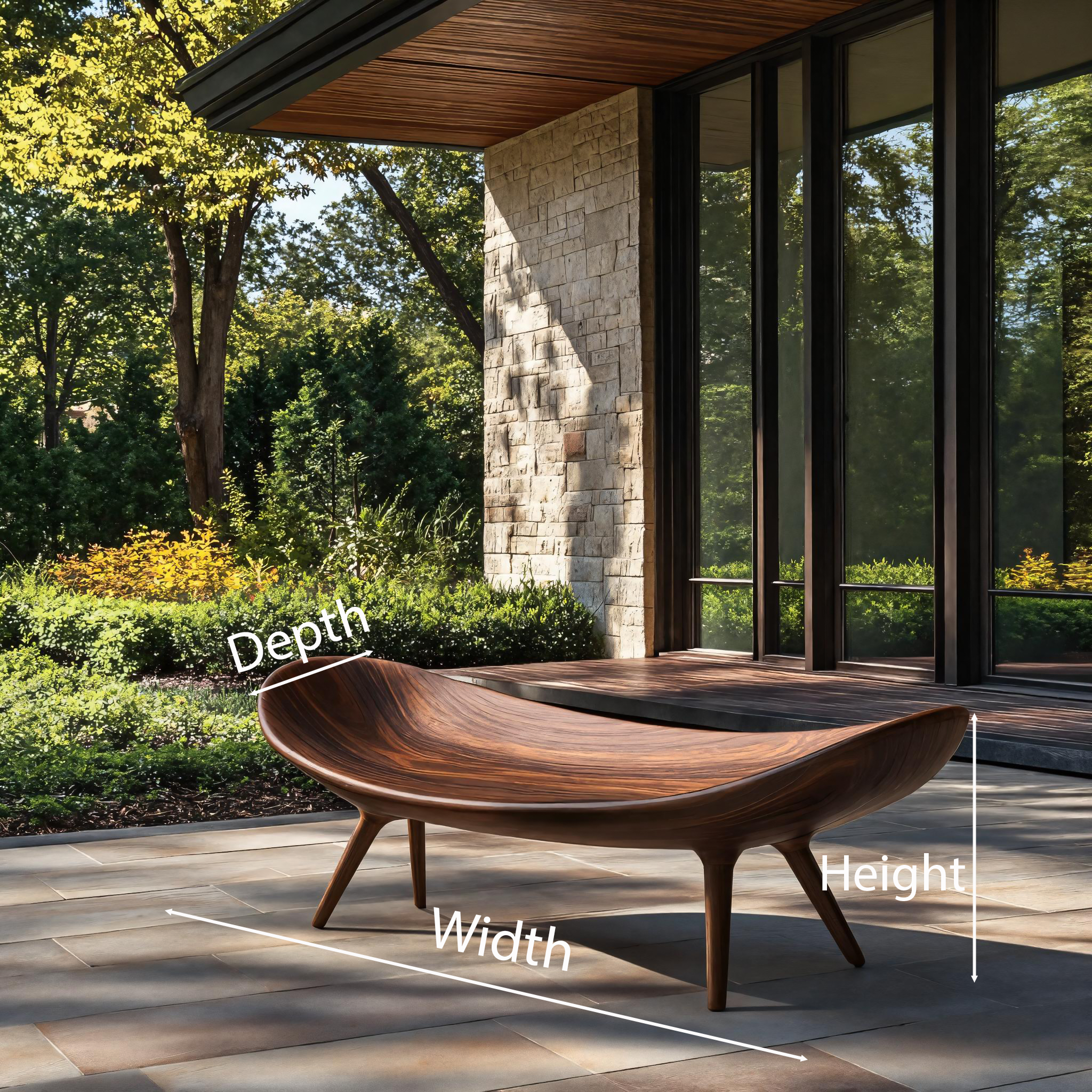 Sculptural Outdoor Bench For Garden Or Relaxed Spaces RTTHTTGDB004