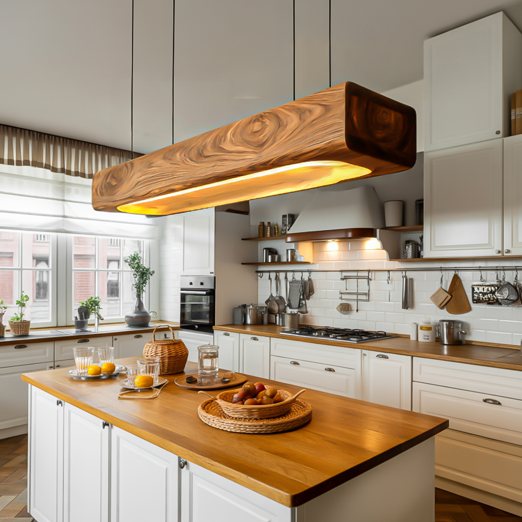Organic Sculptural Wooden Hanging Light For Dining Room RTTHTTCE006