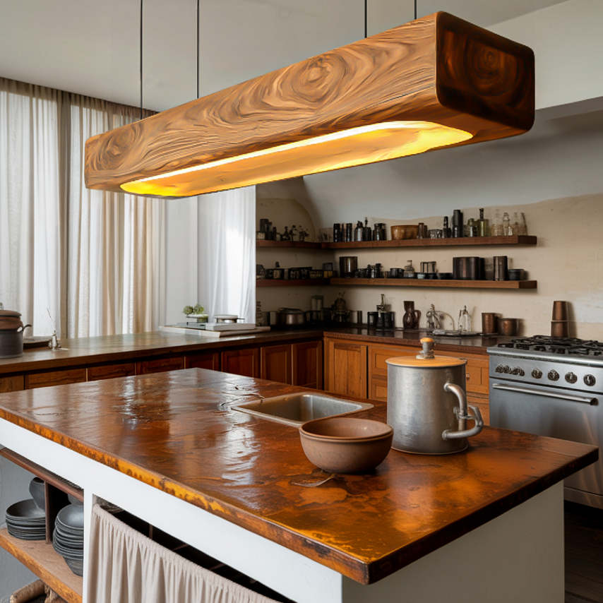 Organic Sculptural Wooden Hanging Light For Dining Room RTTHTTCE006