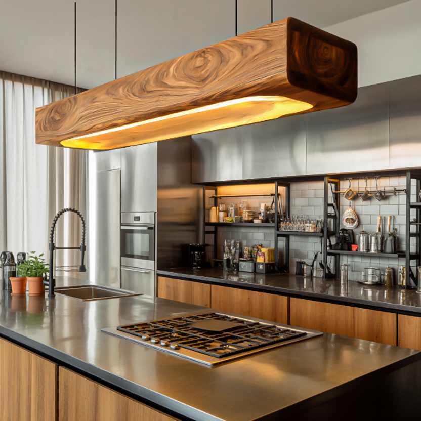 Organic Sculptural Wooden Hanging Light For Dining Room RTTHTTCE006
