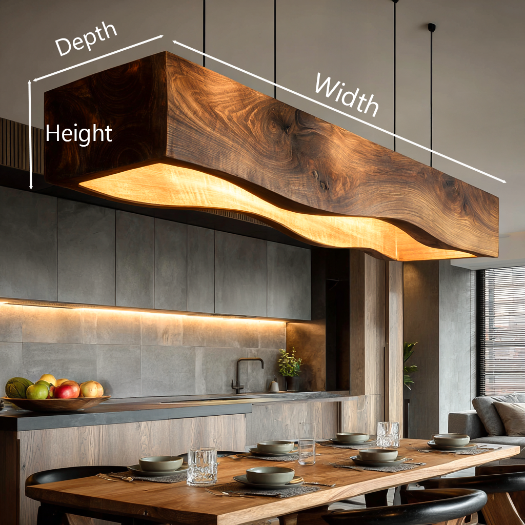 Long Wooden Hanging Lamp For Dining Tables RTTHTTCE010