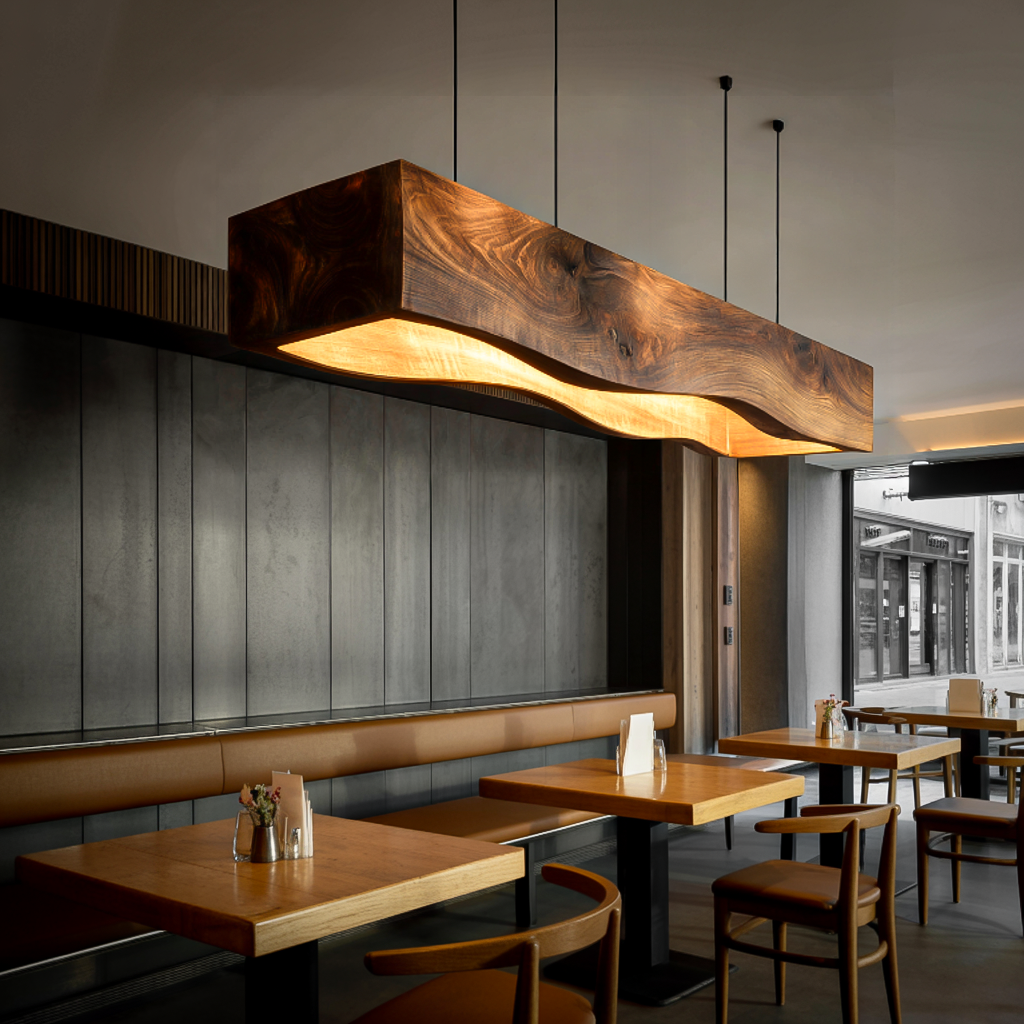 Long Wooden Hanging Lamp For Dining Tables RTTHTTCE010