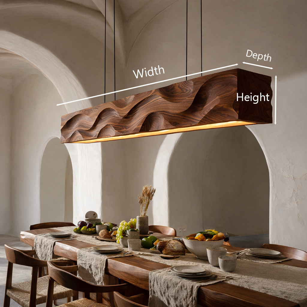Modern Pendant Lighting With Carved Wave For Dining Area RTTHTTCE013